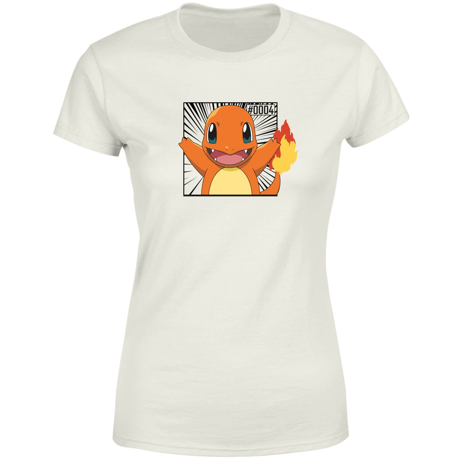Pokémon Pokédex Charmander #0004 T-Shirt da Donna - Crema - M