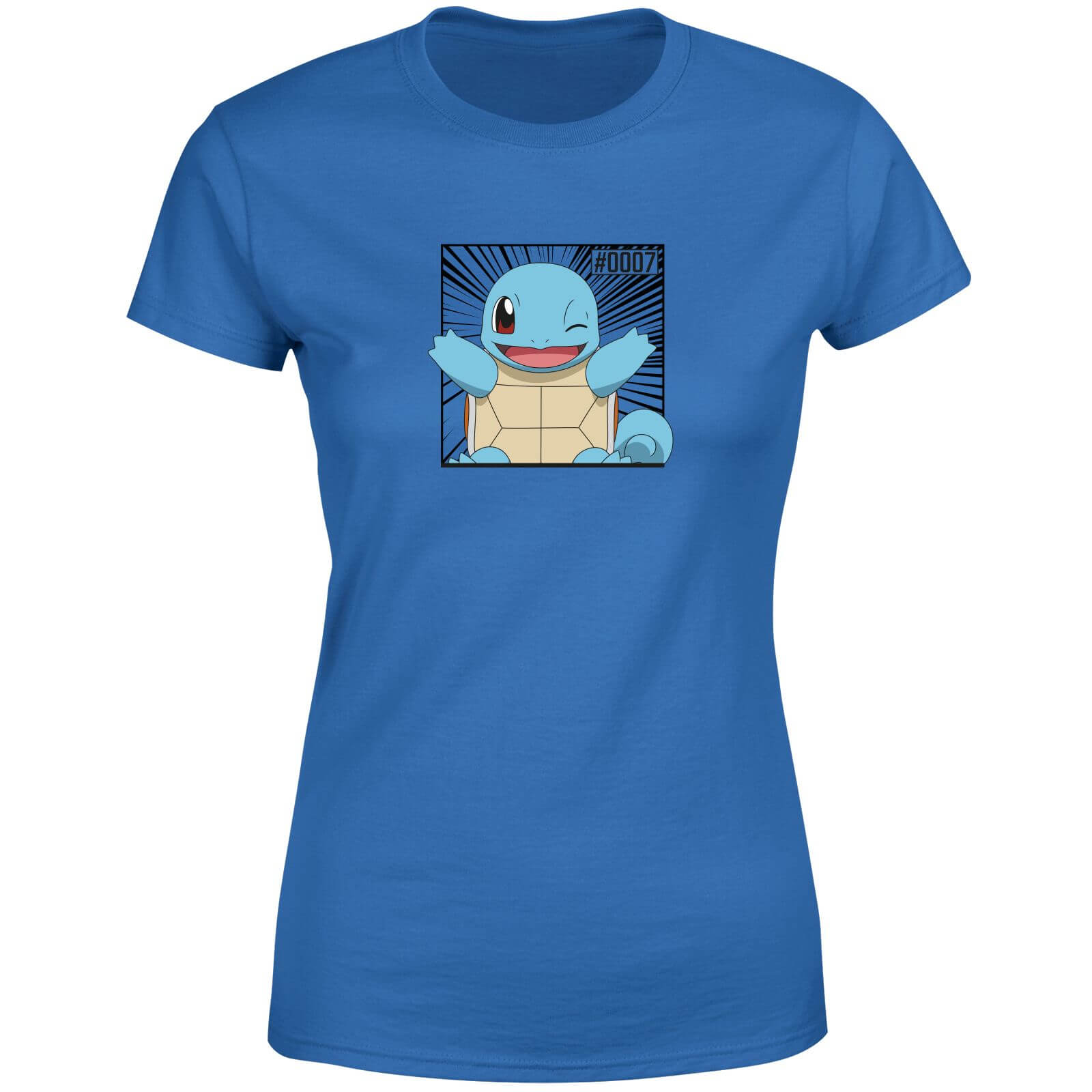 Pokémon Pokédex Squirtle #0007 T-Shirt da Donna - Blu - L