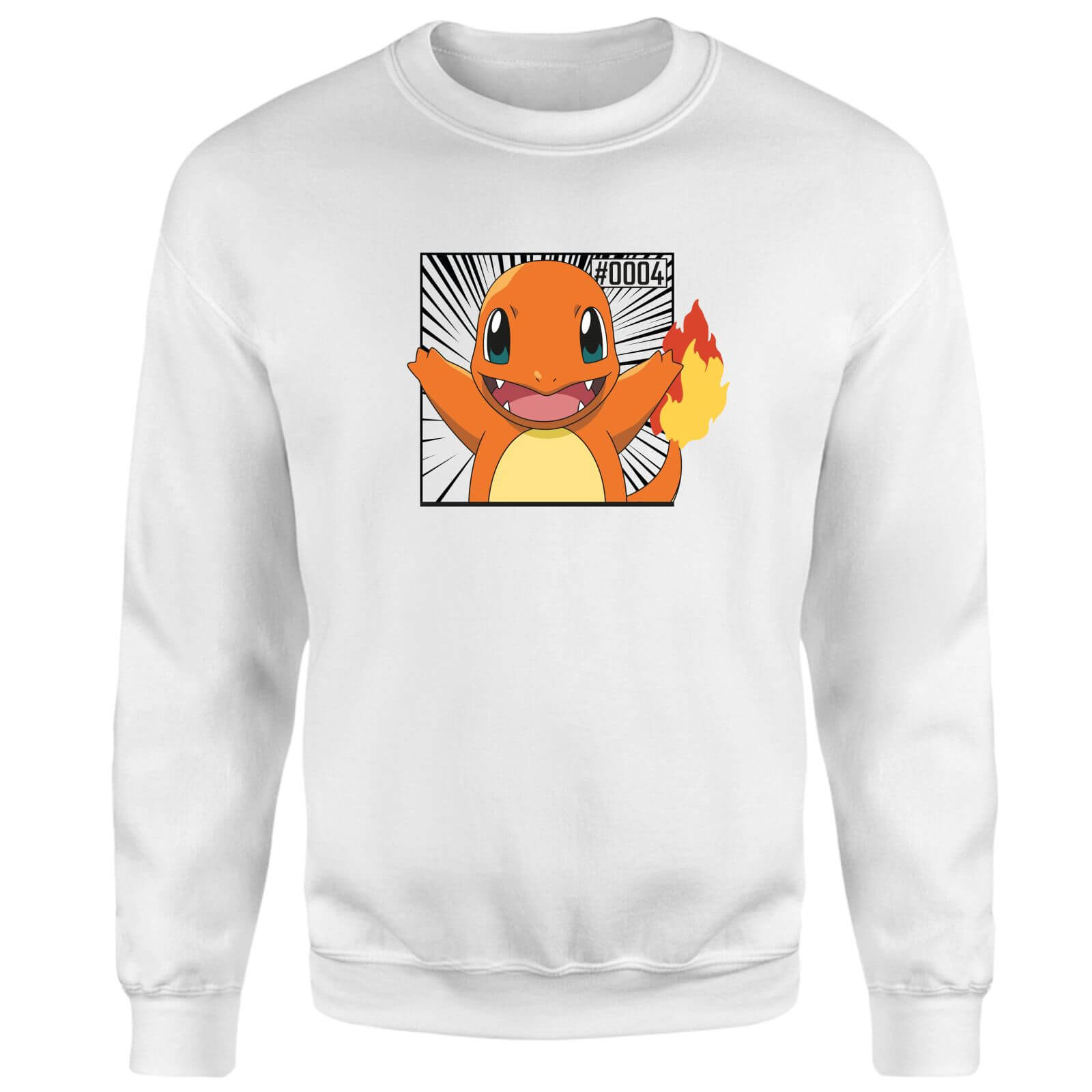 Pokémon Pokédex Charmander #0004 Sweatshirt - White - S
