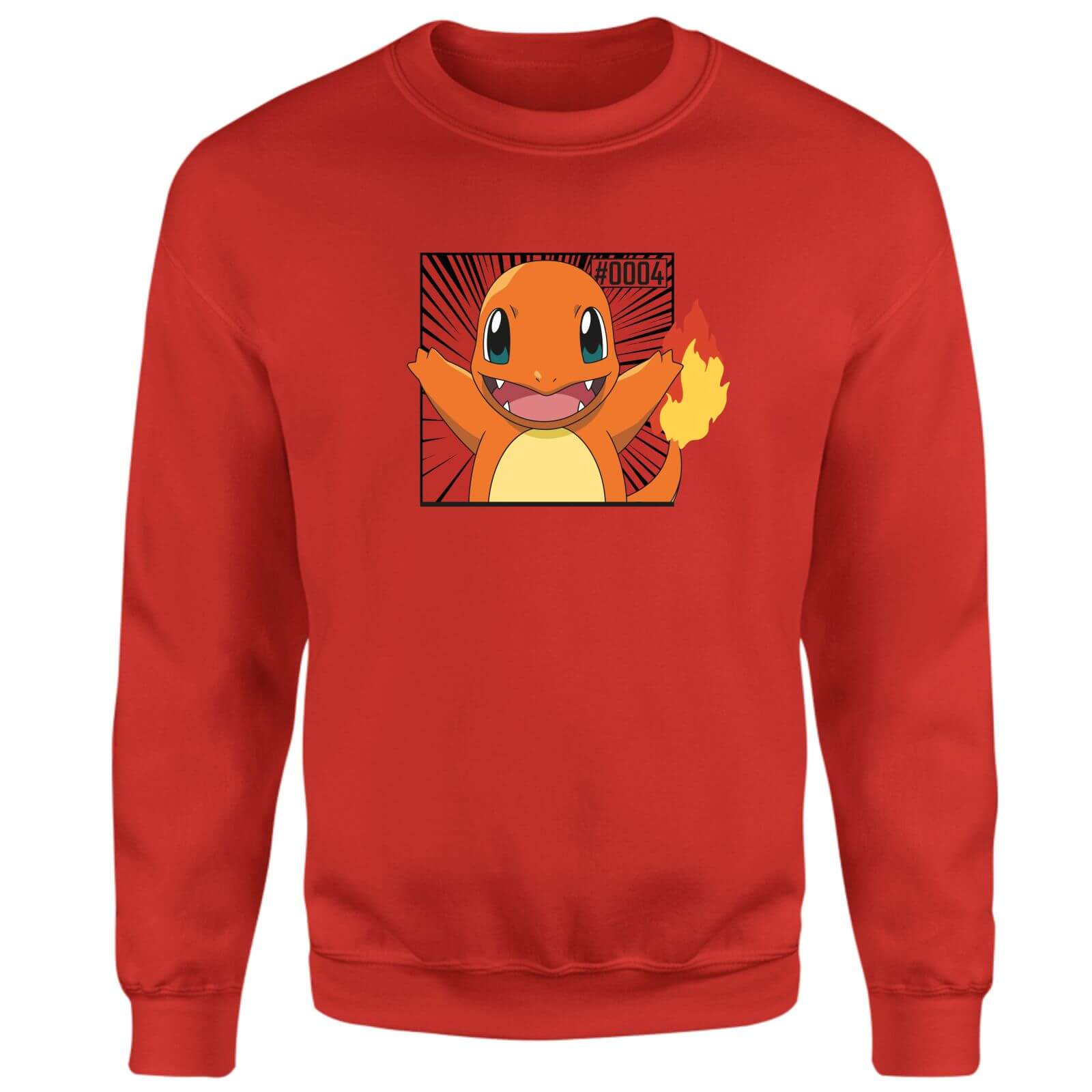 Pokémon Pokédex Glumanda #0004 Sweatshirt - Rot - XS