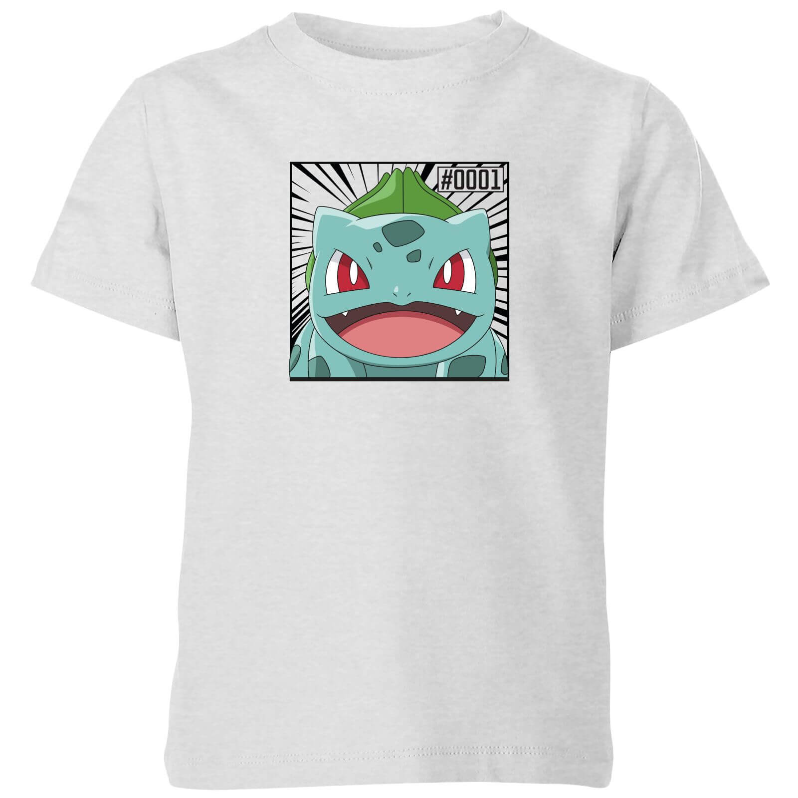 

Pokémon Pokédex Bulbasaur #0001 T-Shirt per bambini - Grigio - 3-4 Anni