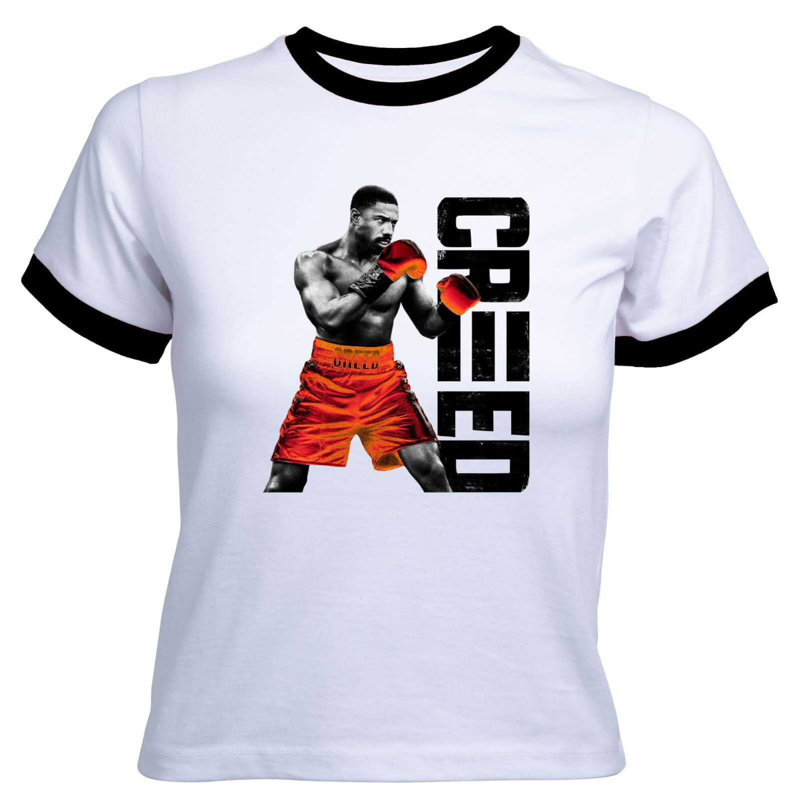 Creed CRIIID Women's Cropped Ringer T-Shirt - White Black - XL