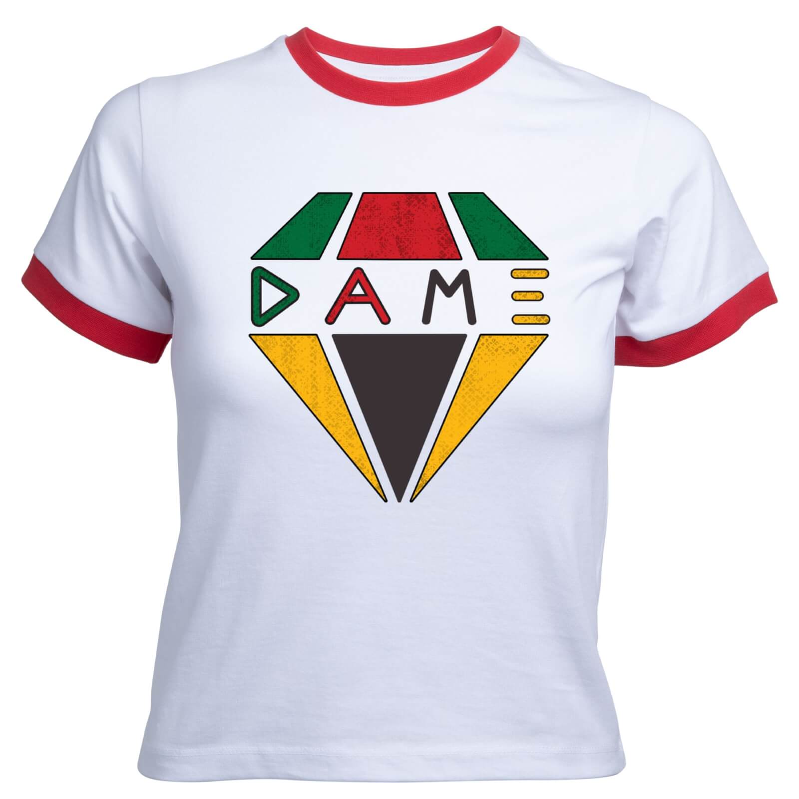 

Creed DAME Diamond Logo Women's Cropped Ringer T-Shirt - White Red - XXL