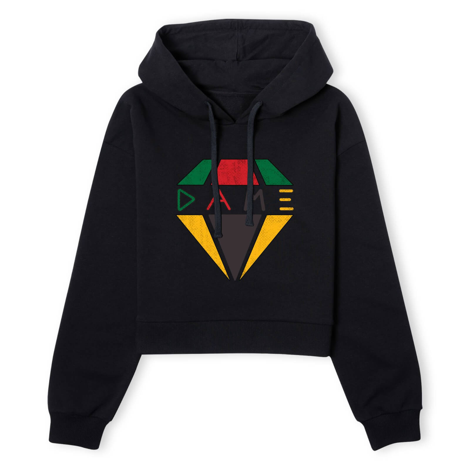 Creed DAME Diamond Logo Women's Cropped Hoodie - Black - XS