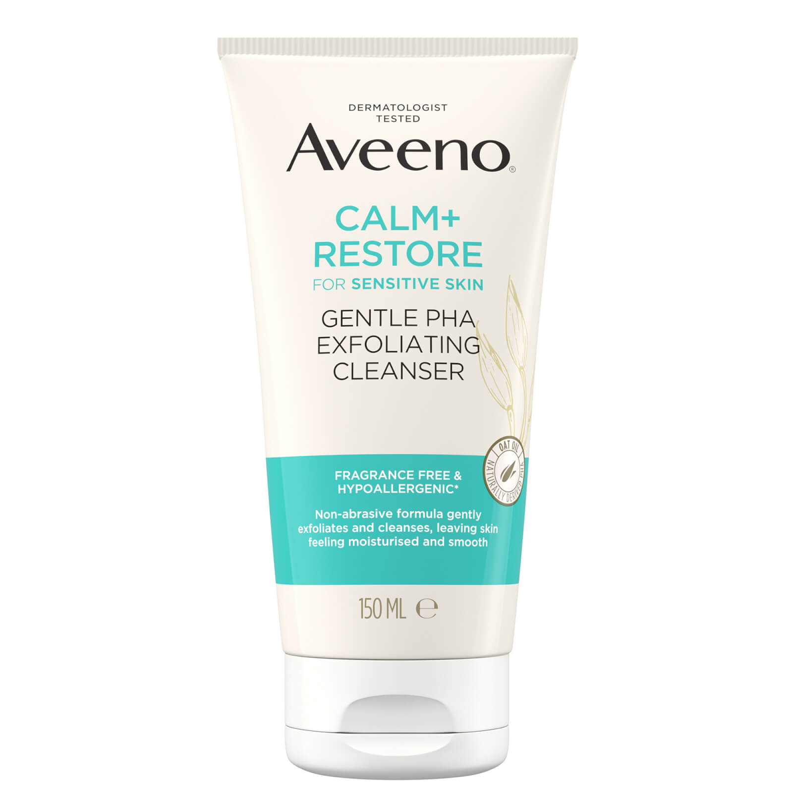 Image of Aveeno Face Calm and Restore Gentle PHA Exfoliating Cleanser 150ml