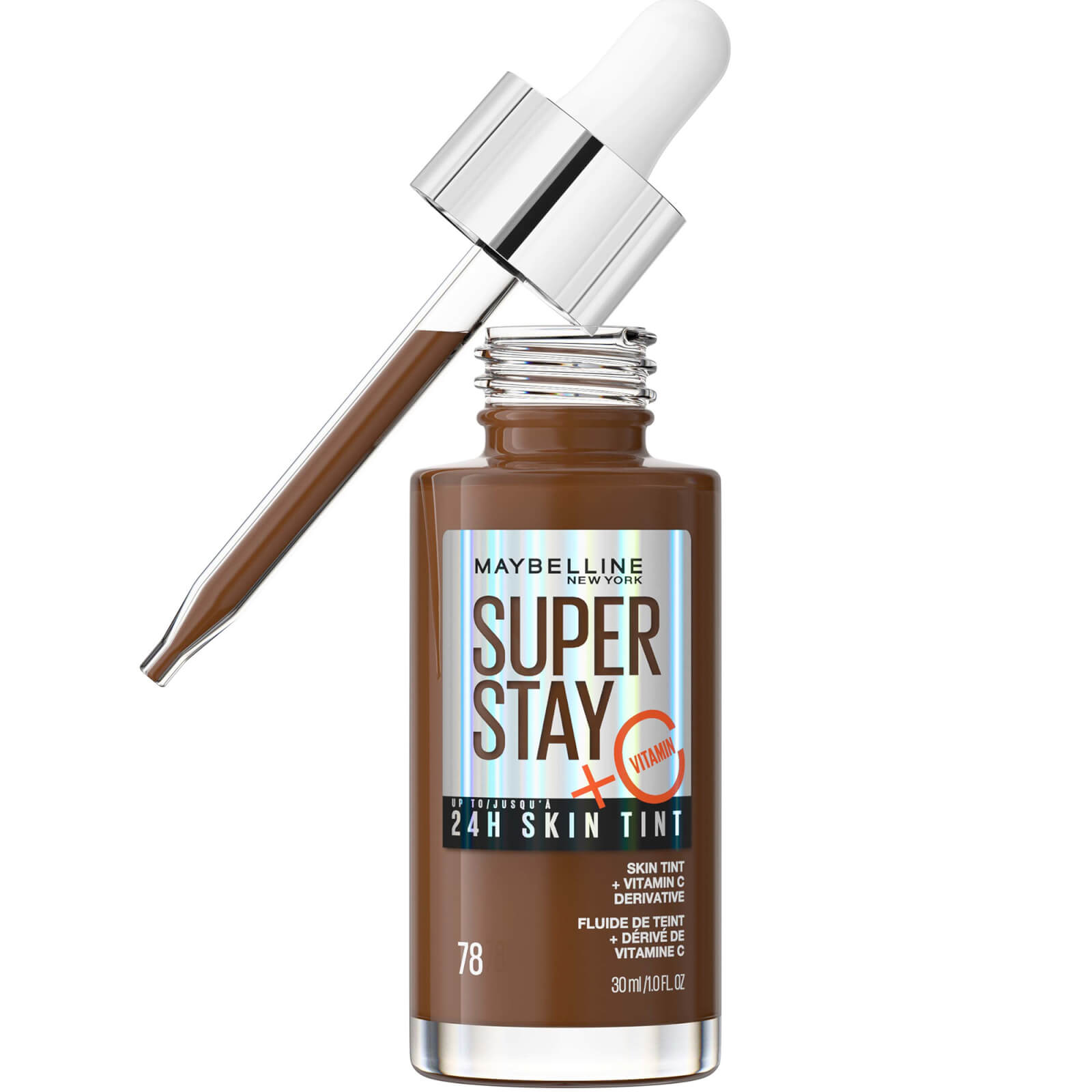 Maybelline Super Stay up to 24H Skin Tint Foundation + Vitamin C 30ml (Various Shades) - 78