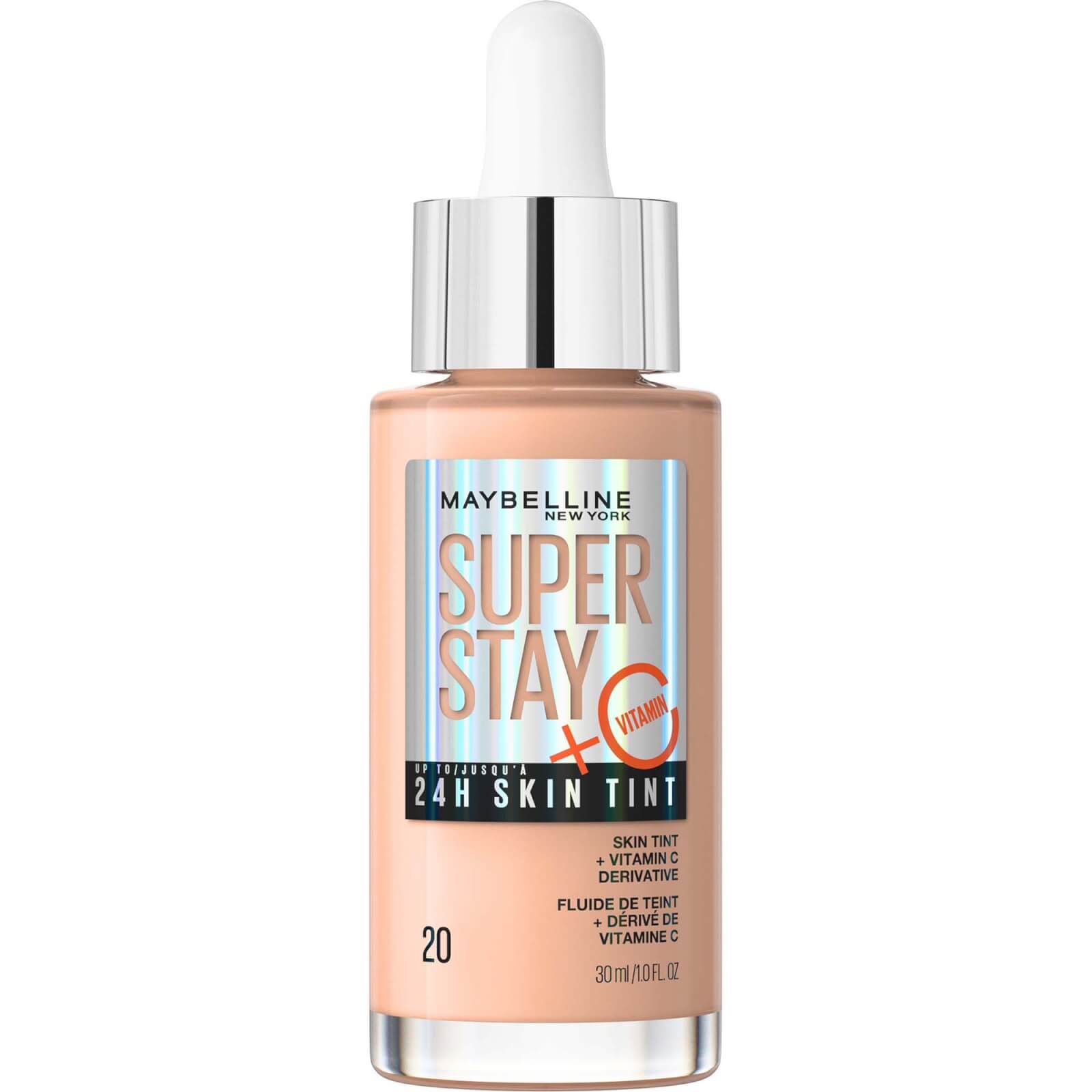 maybelline super stay up to 24h skin tint foundation + vitamin c 30ml (various shades) - 20