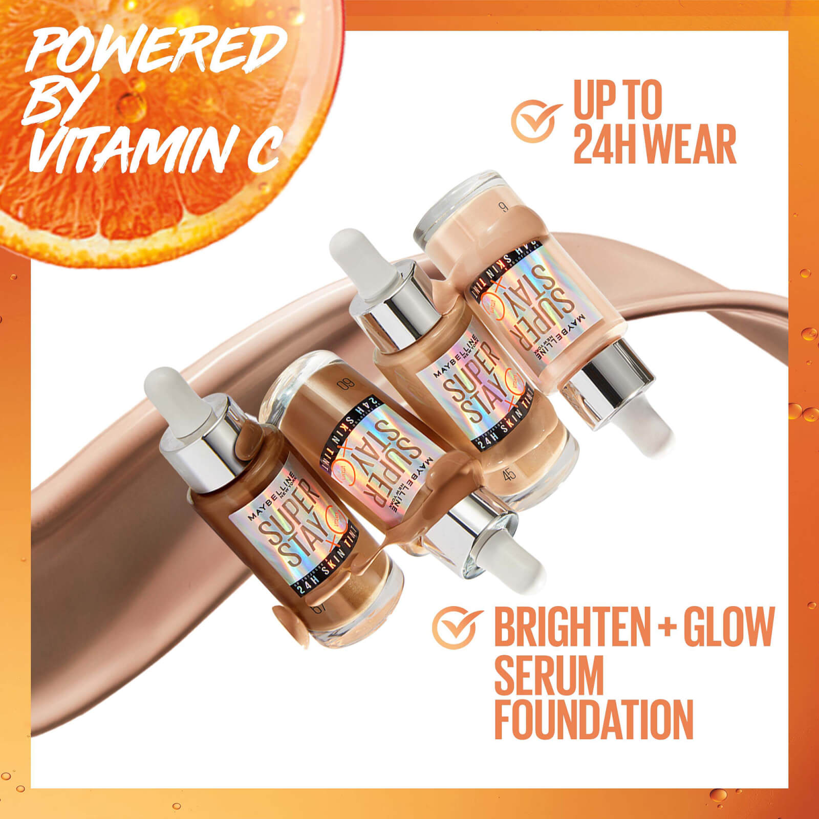 Thumbnail - Maybelline Super Stay up to 24H Skin Tint Foundation + Vitamin C 30ml (Various Shades) - 20