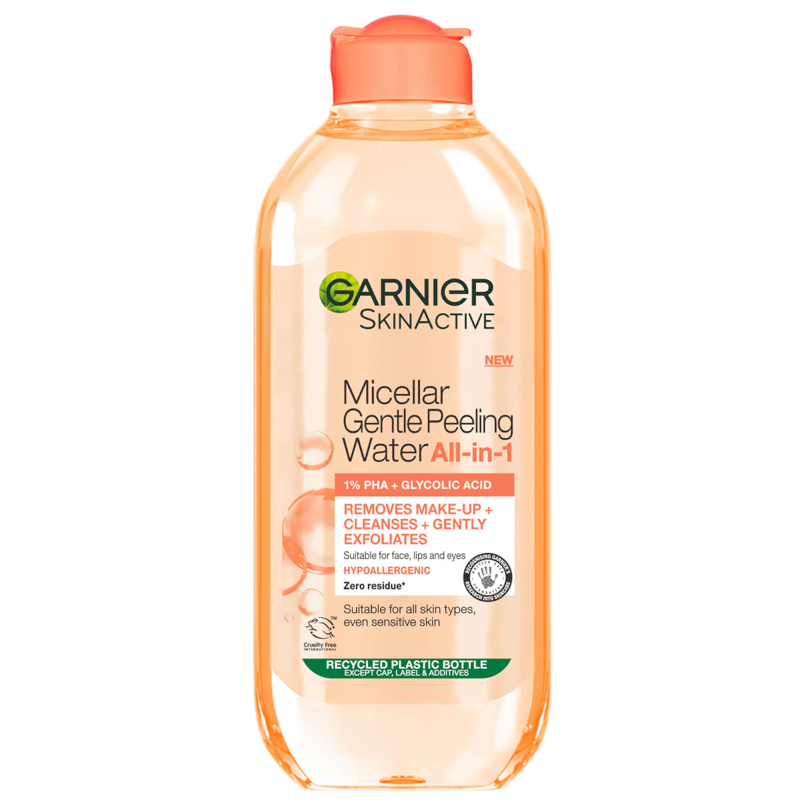 Garnier Micellar Gentle Peeling Water All-in-1 1% Pha And Glycolic Acid 400ml In White