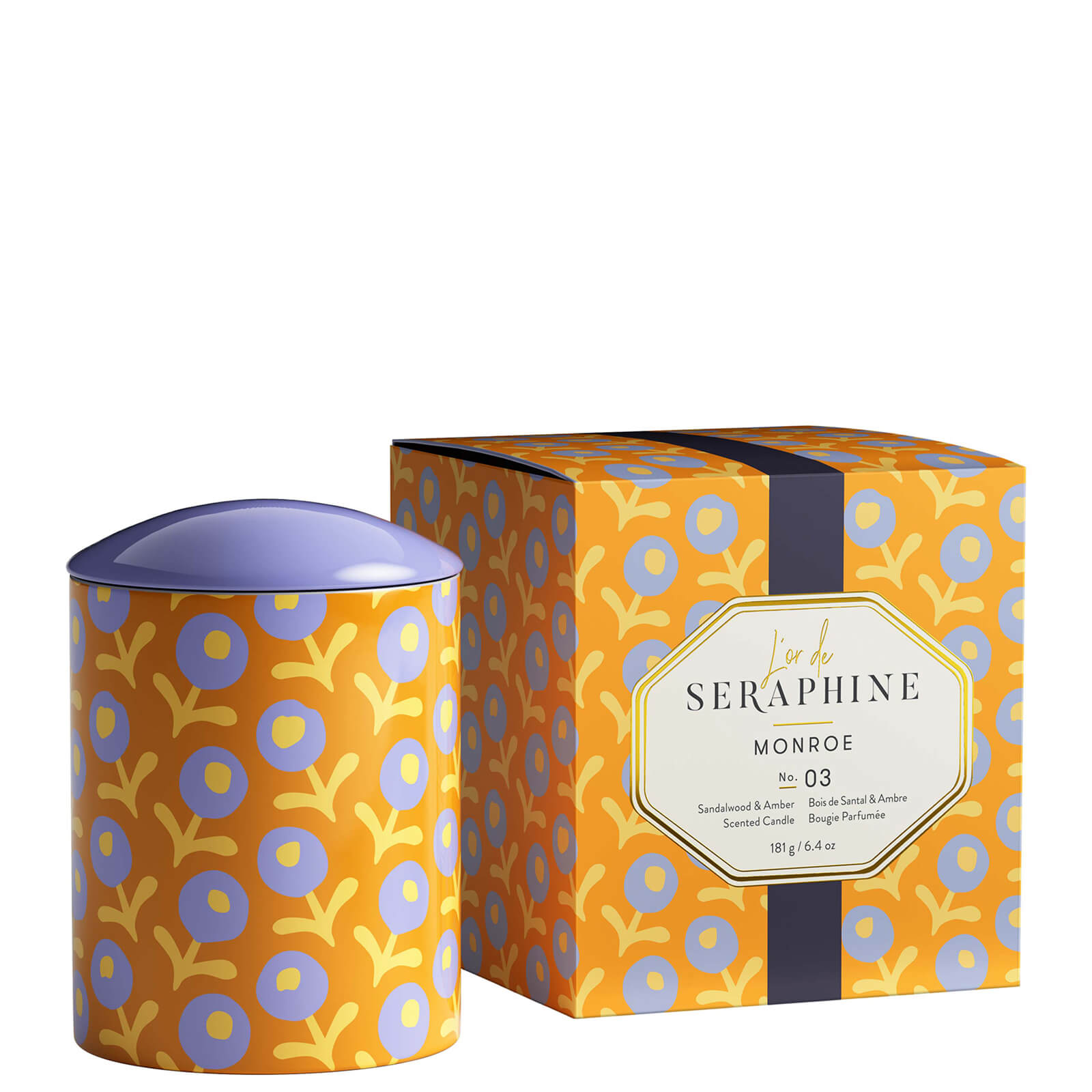 L'or De Seraphine Monroe Medium Ceramic Candle 6.4 oz In Yellow