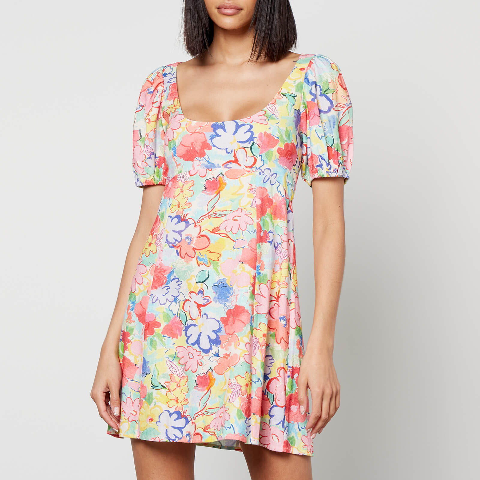 Rixo Anandi Floral-Print Woven Mini Dress - UK 14
