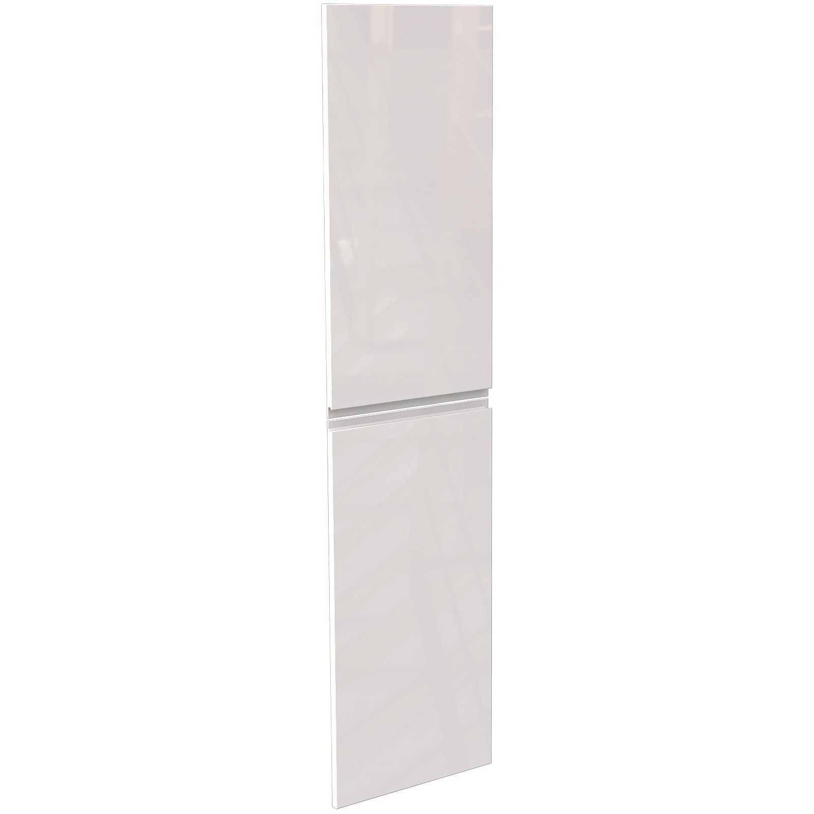 Handleless Kitchen Larder Door (Pair) (H)976 x (W)497mm - Gloss White