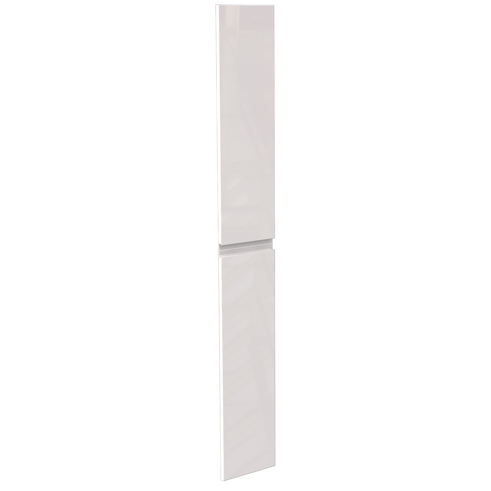Handleless Kitchen Larder Door (Pair) (H)976 x (W)297mm - Gloss White