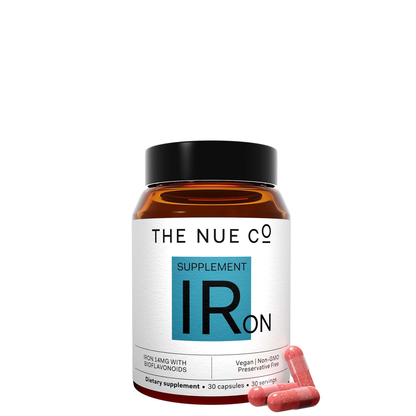 Image of The Nue Co. Iron Supplement To Reduce Tiredness (30 Capsules)