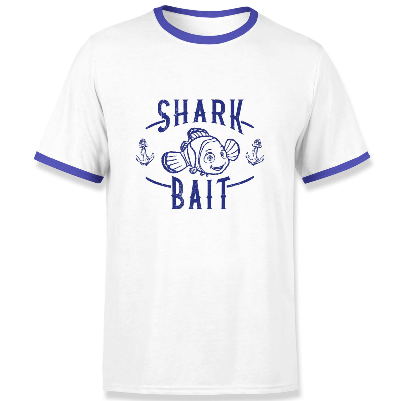 

Finding Nemo Shark Bait Men's Ringer T-Shirt - White/Navy - M