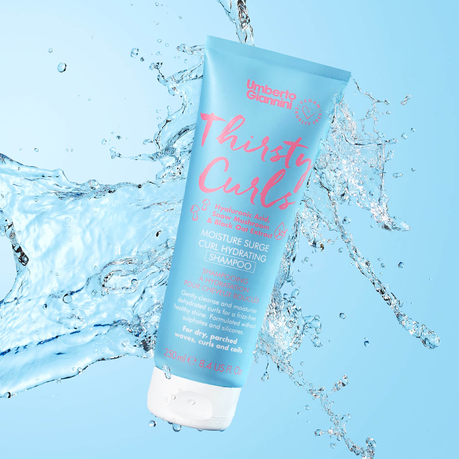 Thumbnail - Umberto Giannini Thirsty Curls Moisture Surge Feuchtigkeitsspendendes Lockenshampoo 250 ml