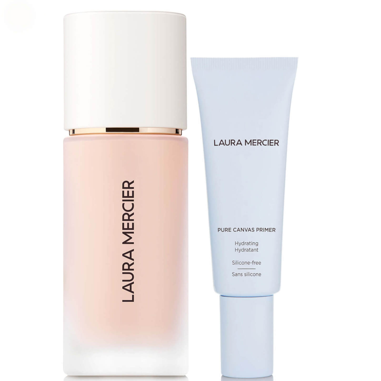 Laura Mercier Real Flawless Foundation and Pure Canvas Hydrating Primer Bundle (Various Shades) - Opal