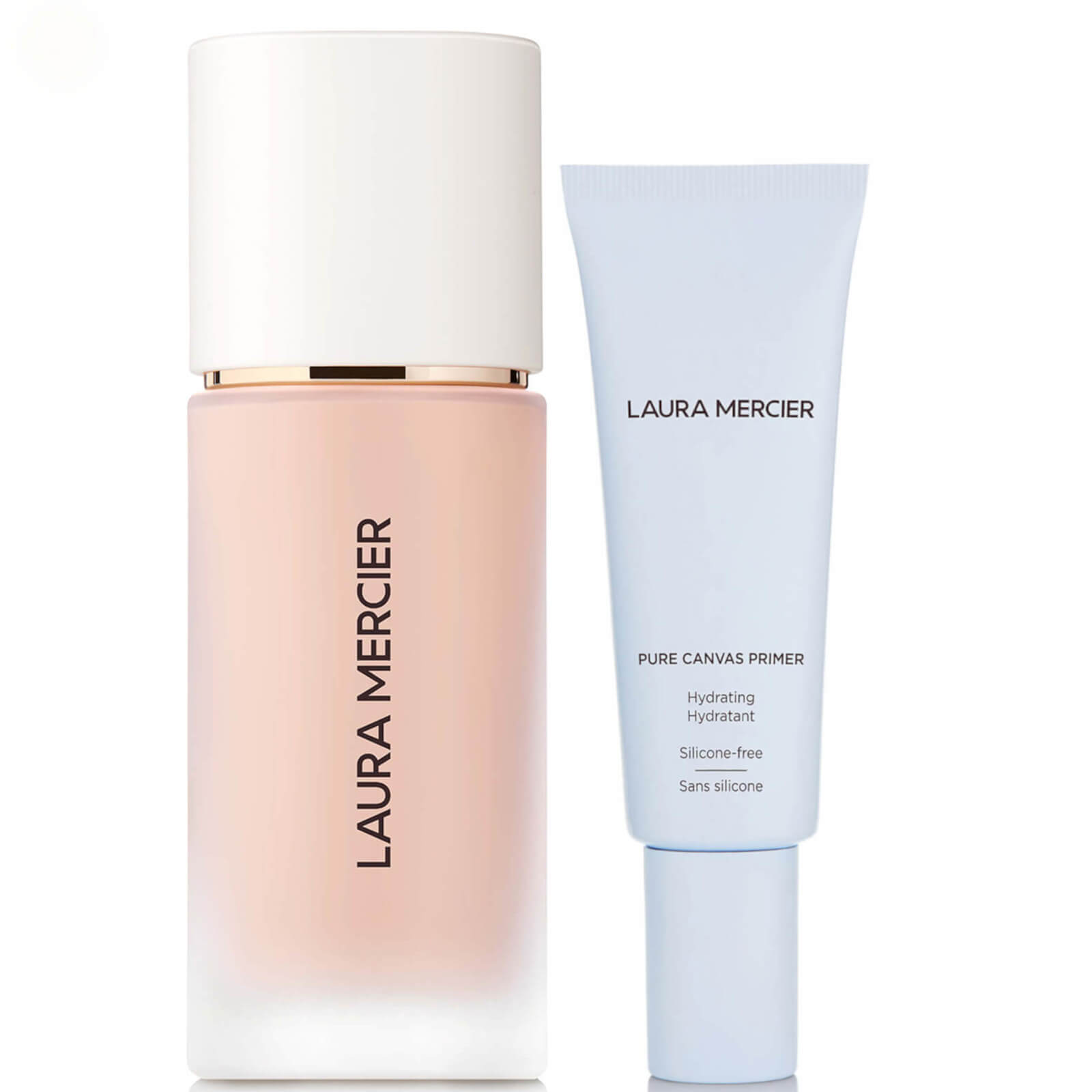 Laura Mercier Real Flawless Foundation and Pure Canvas Hydrating Primer Bundle (Various Shades) - 1C1 Cool Vanille