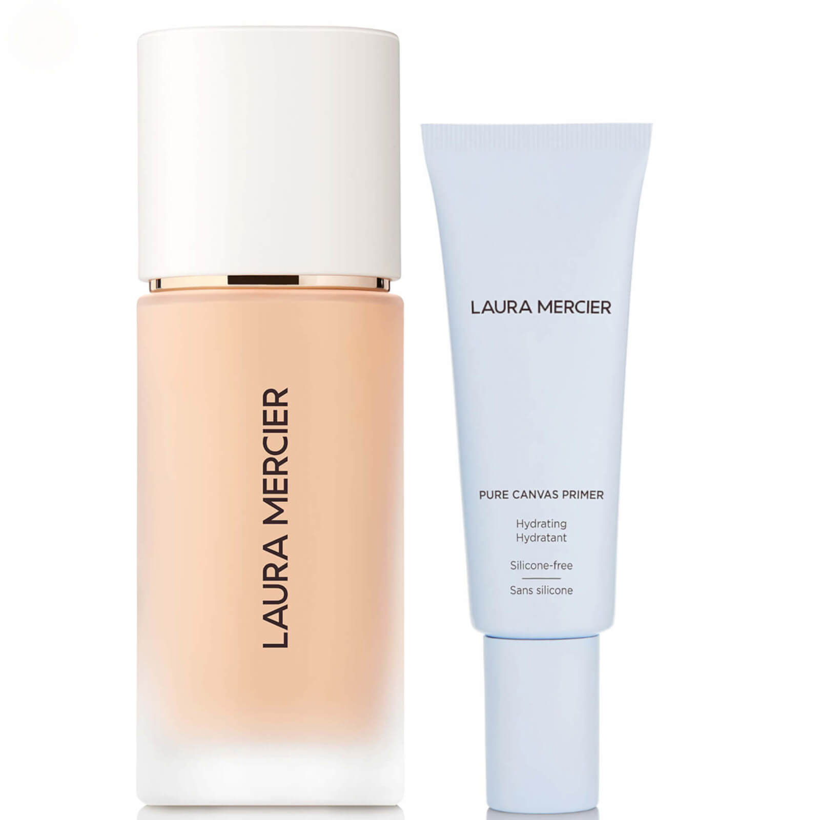 Laura Mercier Real Flawless Foundation and Pure Canvas Hydrating Primer Bundle (Various Shades) - 1N