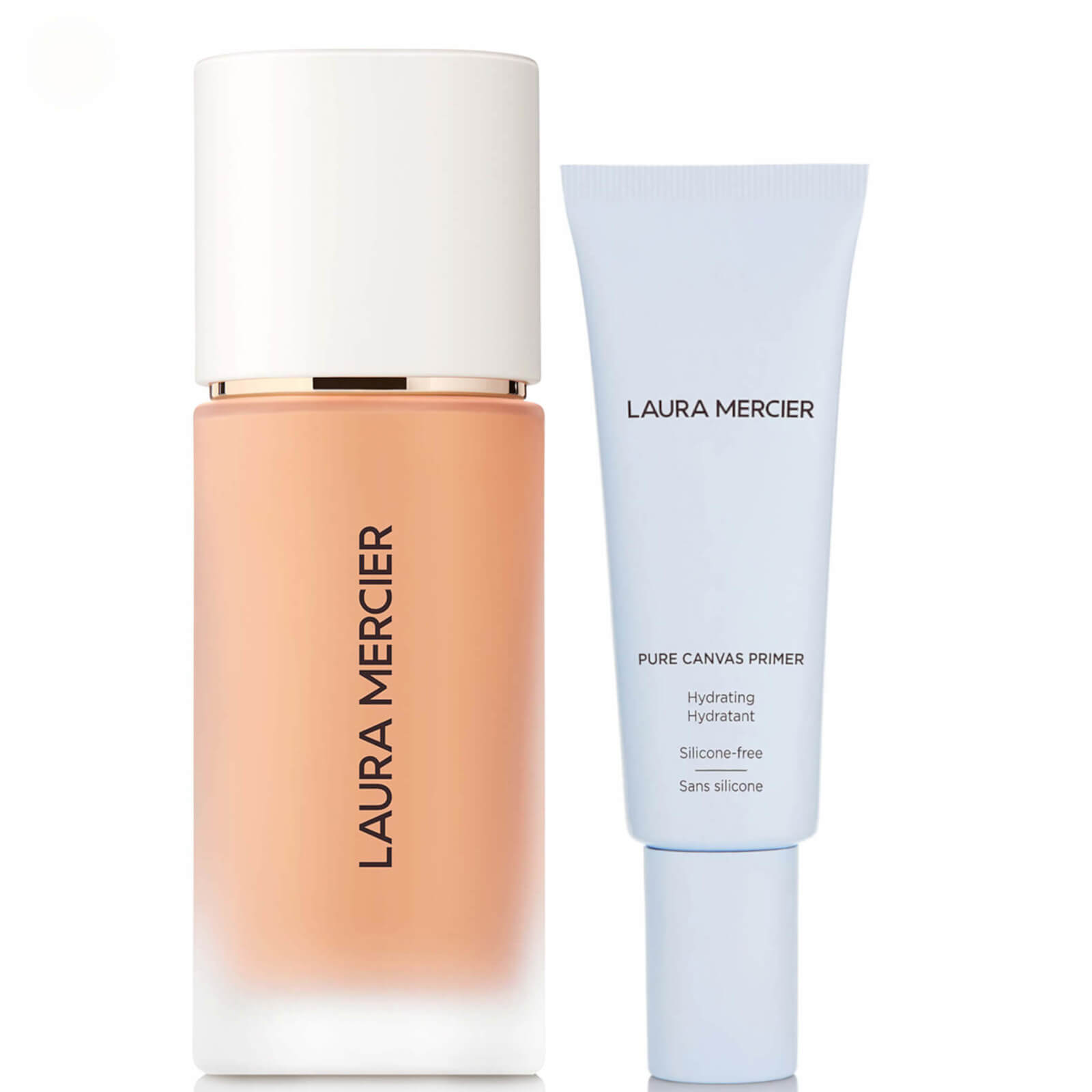 Laura Mercier Real Flawless Foundation and Pure Canvas Hydrating Primer Bundle (Various Shades) - 3C1 Dune
