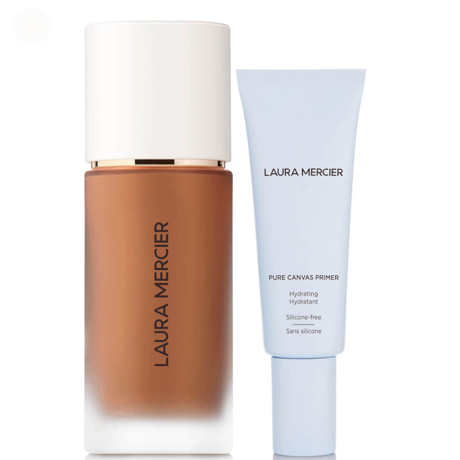 Laura Mercier Real Flawless Foundation and Pure Canvas Hydrating Primer Bundle (Various Shades) - 5C1 Sepia