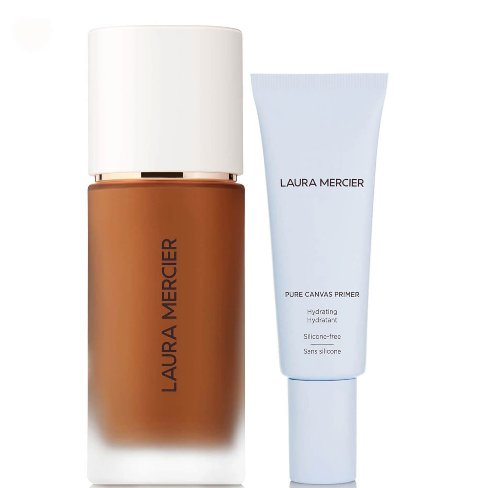 Laura Mercier Real Flawless Foundation and Pure Canvas Hydrating Primer Bundle (Various Shades) - 6W1 Ganache