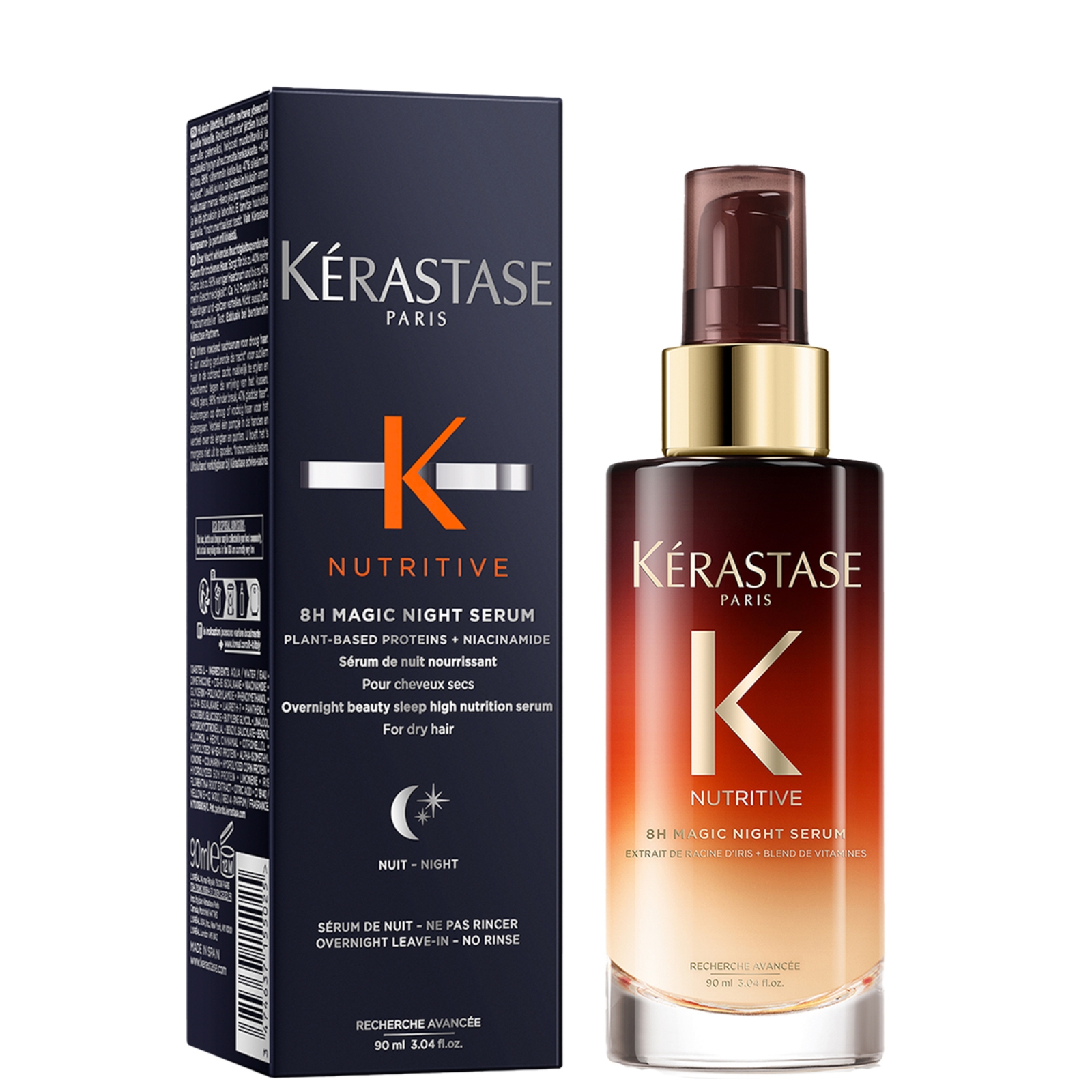 Kérastase Nutritive 8H Sérum de Nuit Nourrissant pour Cheveux Secs 90 ml