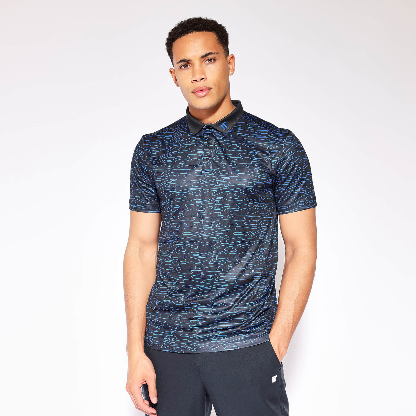 11 Degrees Golf Contour Print Polo at 11 Degrees