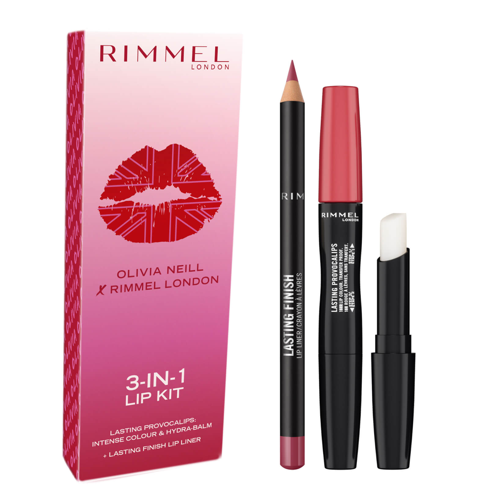 Rimmel London X Olivia Neill Exclusive Lip Kit - Mauve In White