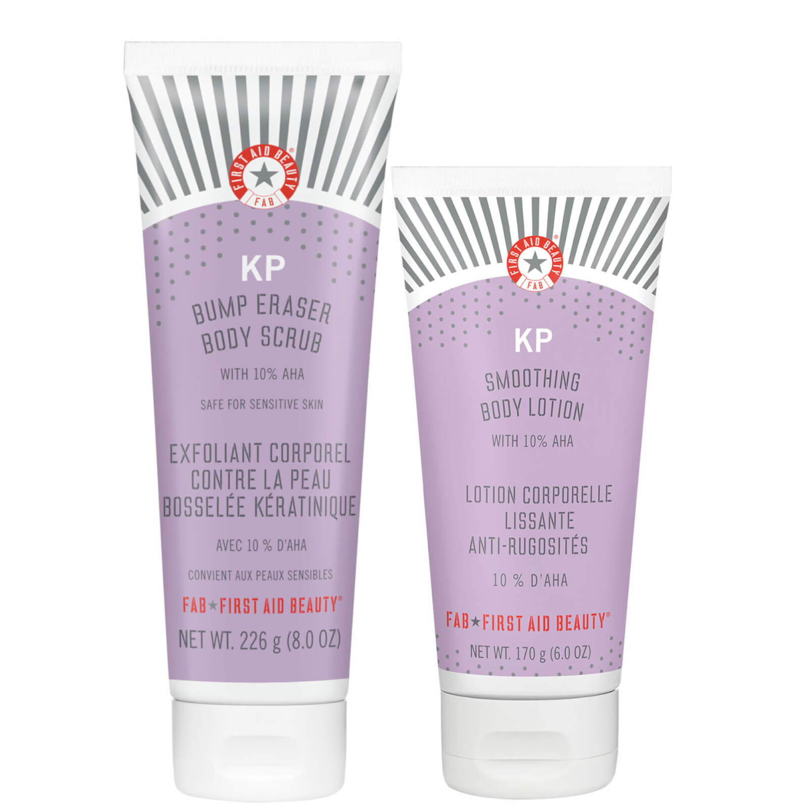 First Aid Beauty Body Bundle Kp Bump Eraser Body Scrub With 10% Aha 226ml And Kp Smoothing Body Lotion With 10% Aha 1