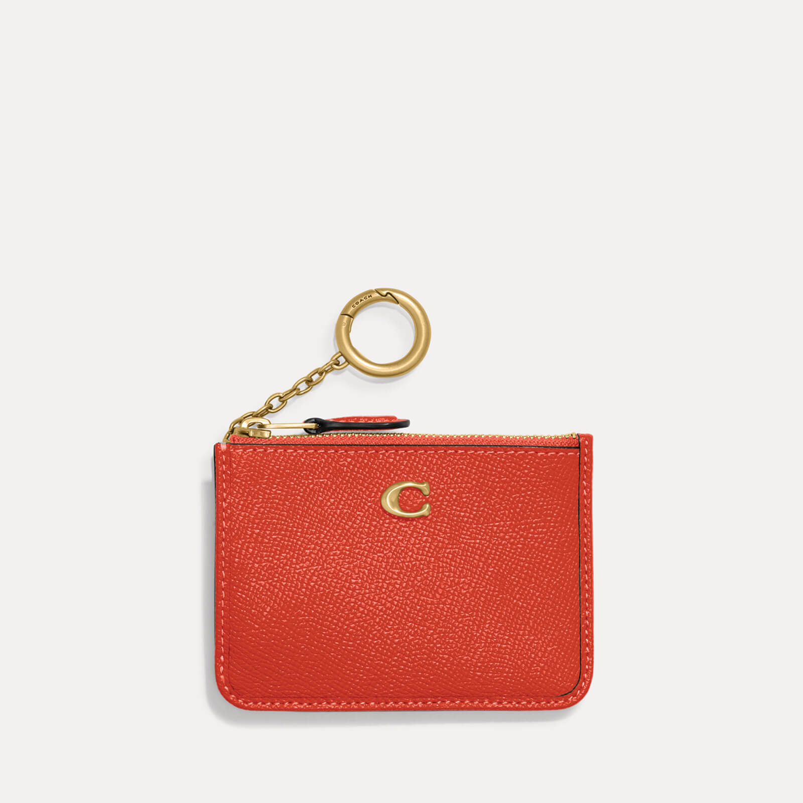Image of Coach Crossgrain Mini Pebbled Leather ID Wallet