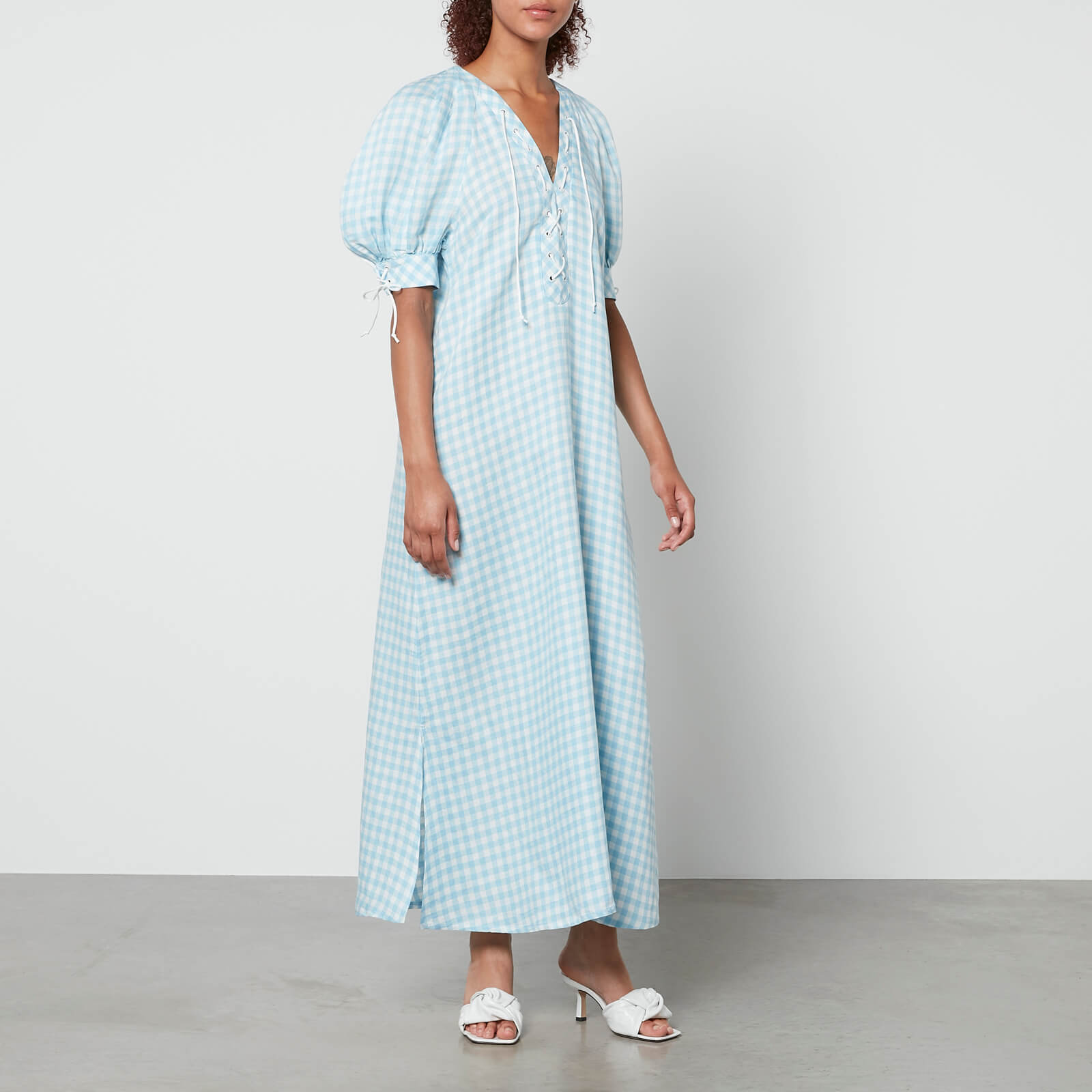 Sleeper Garden Linen Midi Dress - S