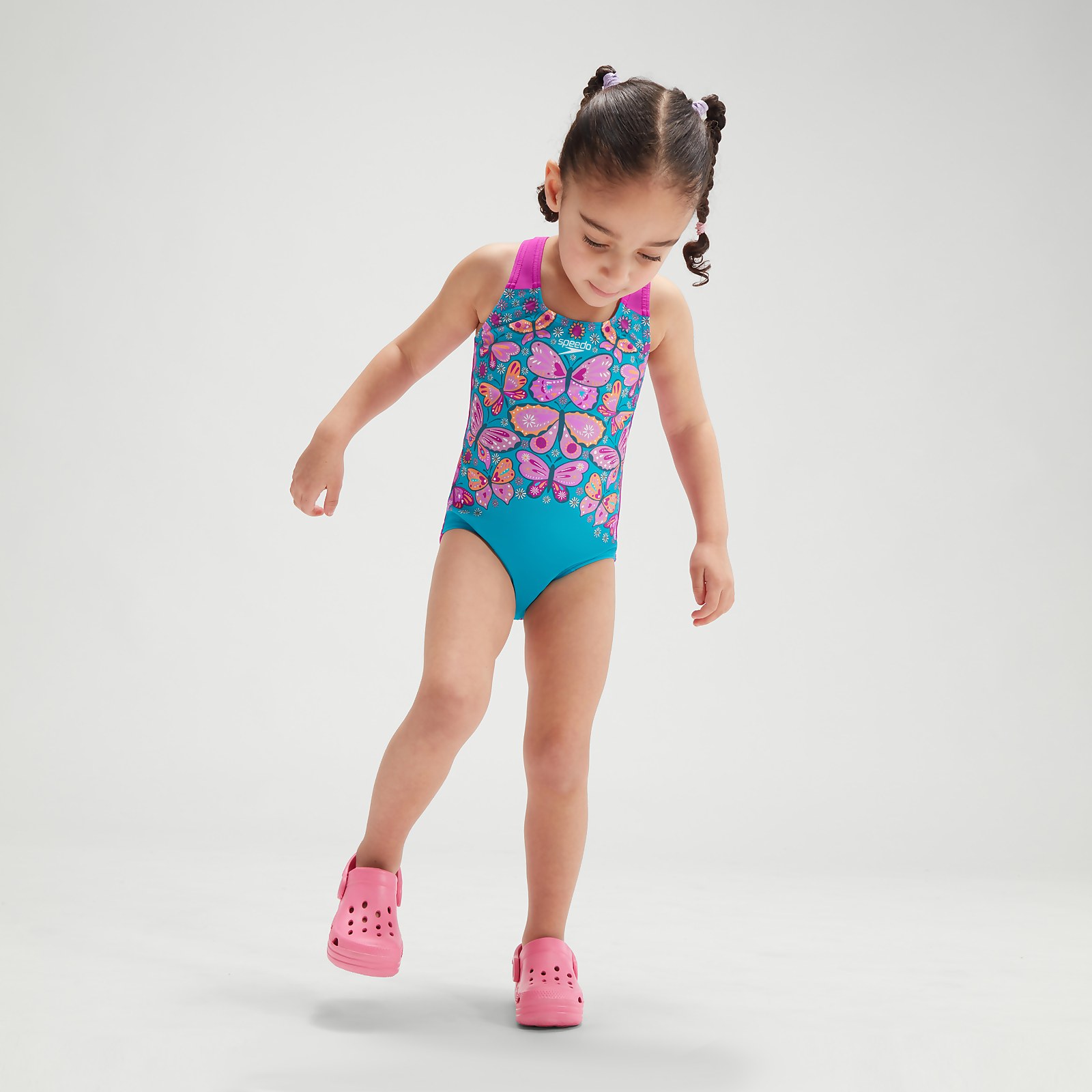 Infant Girls' Digital Printed Swimsuit Blue/Purple