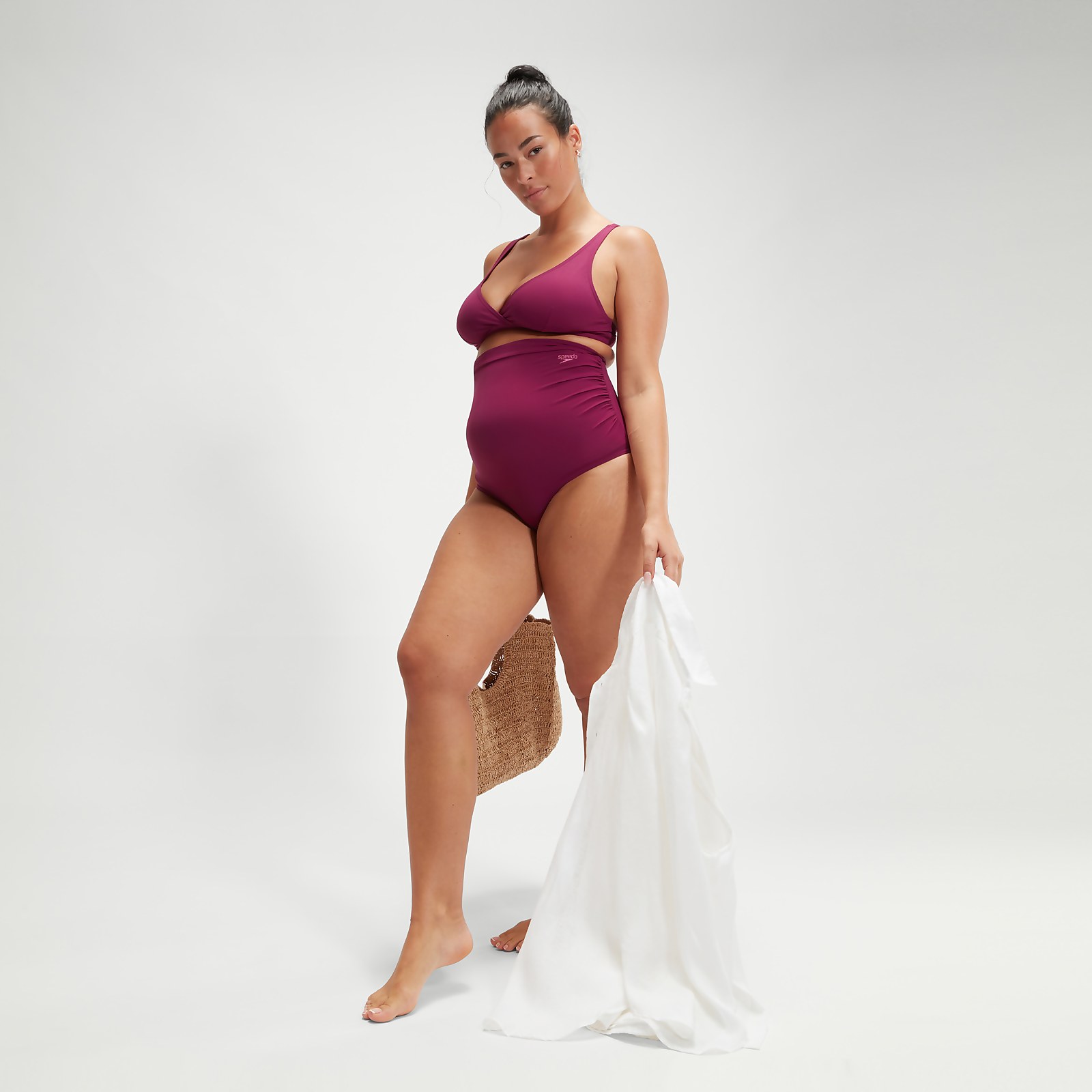 Women's Maternity High Waisted Bikini Berry