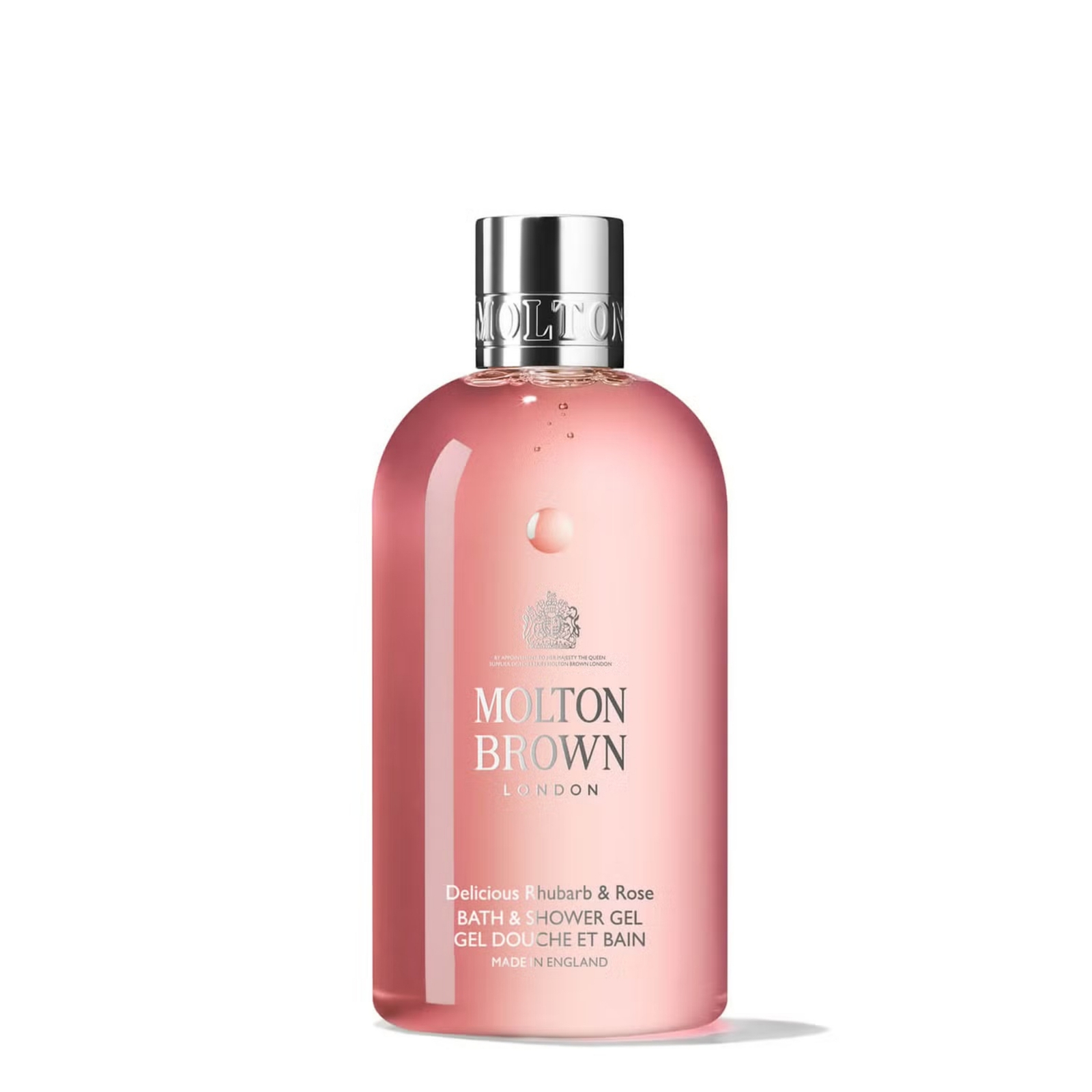 Molton Brown Delicious Rhubarb And Rose Bath And Shower Gel 300ml In White