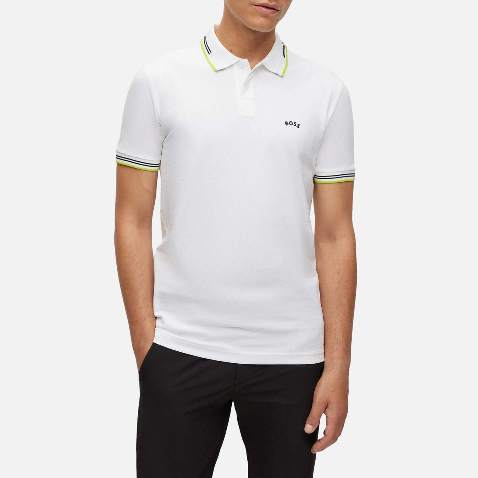 BOSS Green Paul Curved Cotton-Blend Polo Shirt