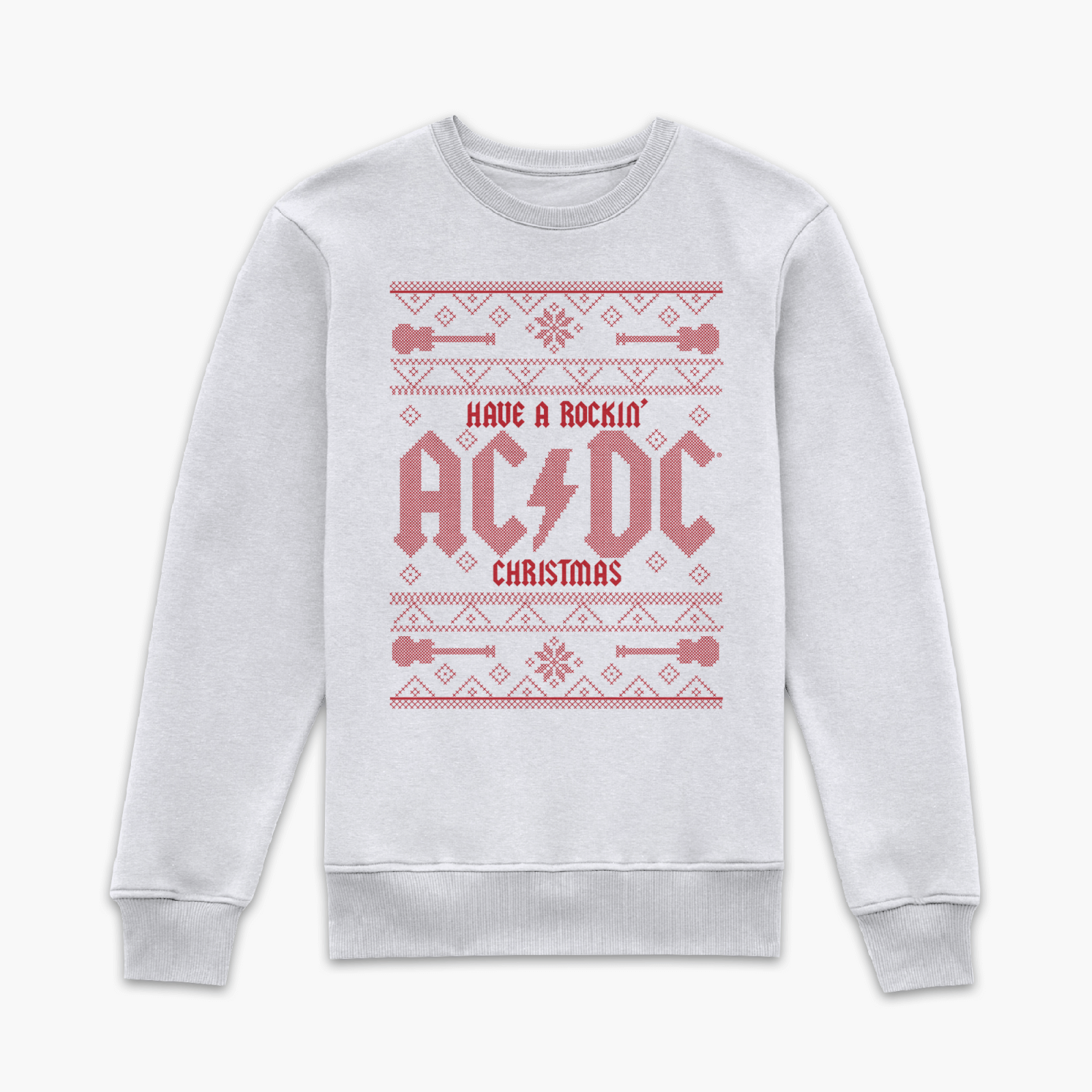 AC/DC Have A Rockin' Christmas Sweatshirt - White - L