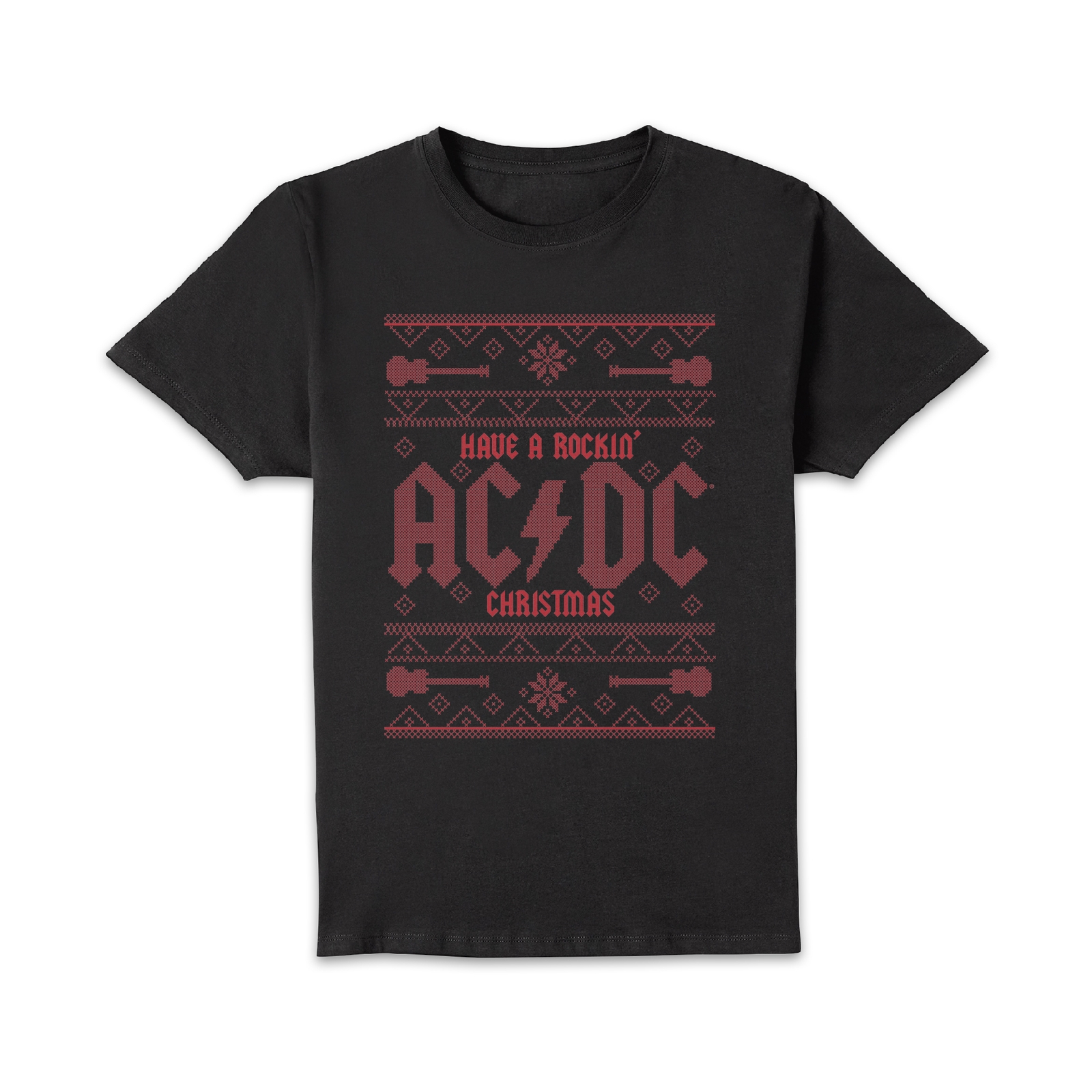 AC/DC Have A Rockin' Christmas Men's T-Shirt - Black - XXL
