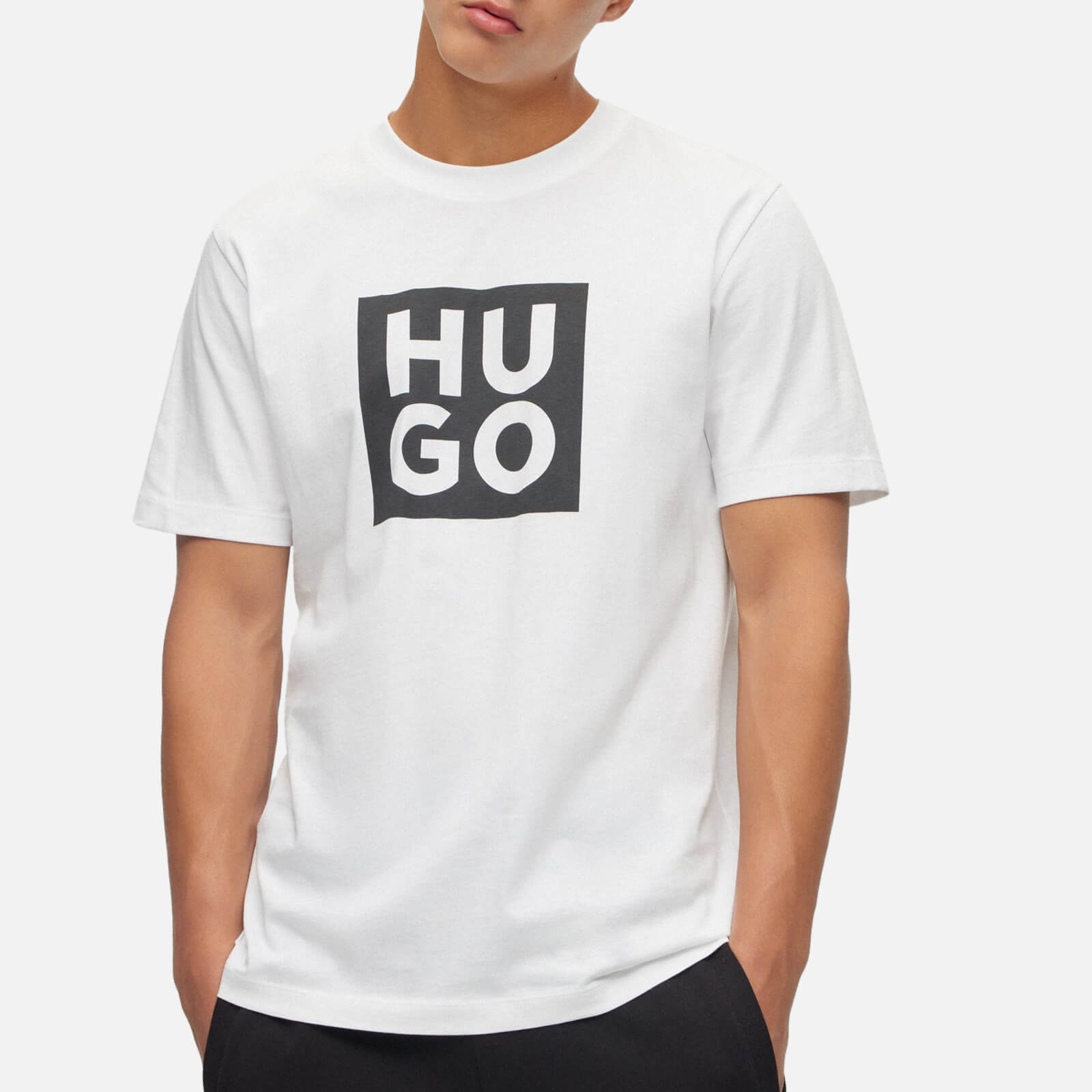 HUGO Daltor Large Badge Cotton-Jersey T-Shirt