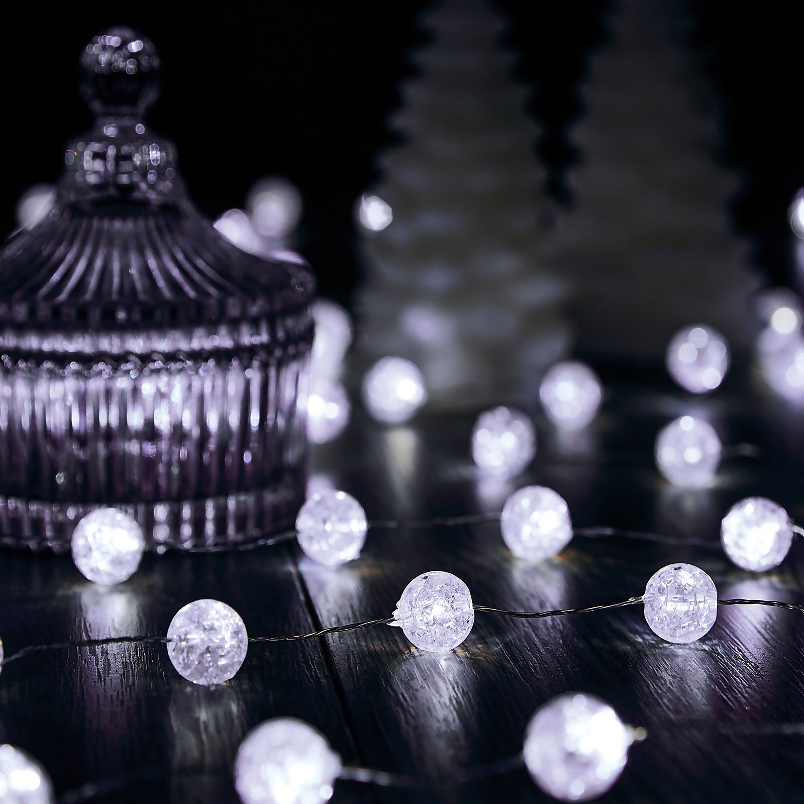 160 Led Crackle Ball Wire Multi Function String Christmas Tree Lights - Bright White