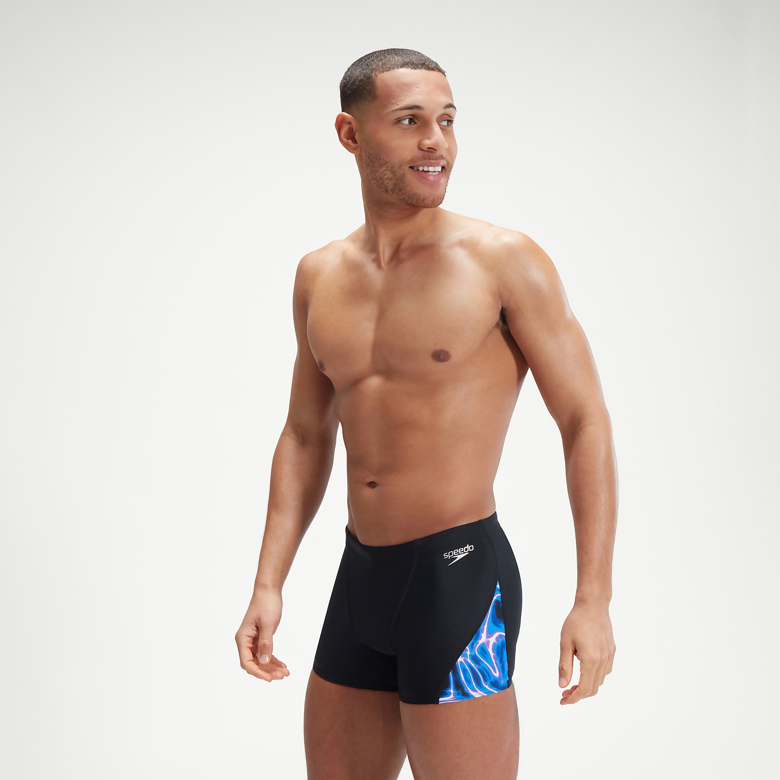 Men's Allover V-Cut Aquashorts Black/Blue