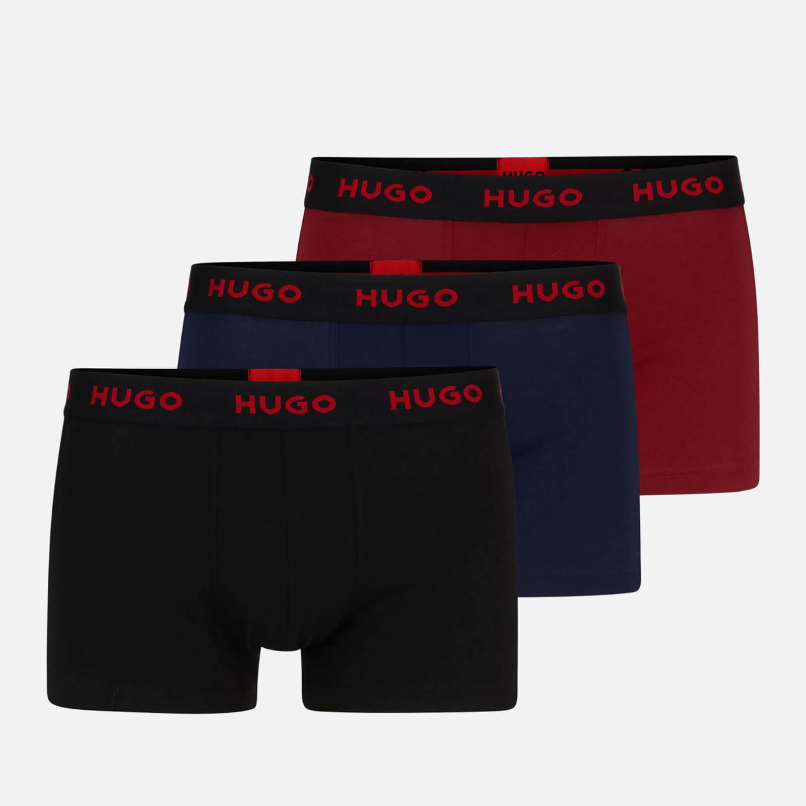 HUGO Bodywear 3 Pack Stretch Cotton-Jersey Boxer Trunks