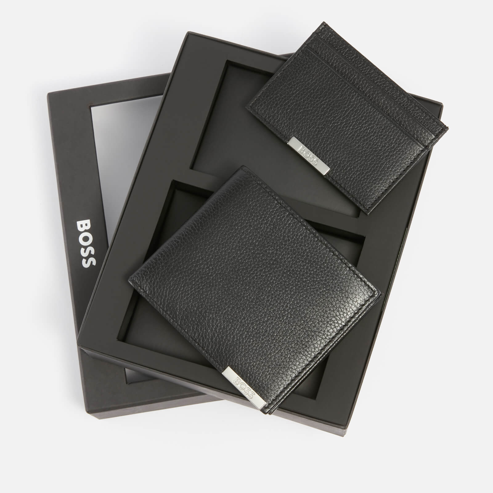 Image of BOSS Black Leather Wallet and Cardholder Gift Set