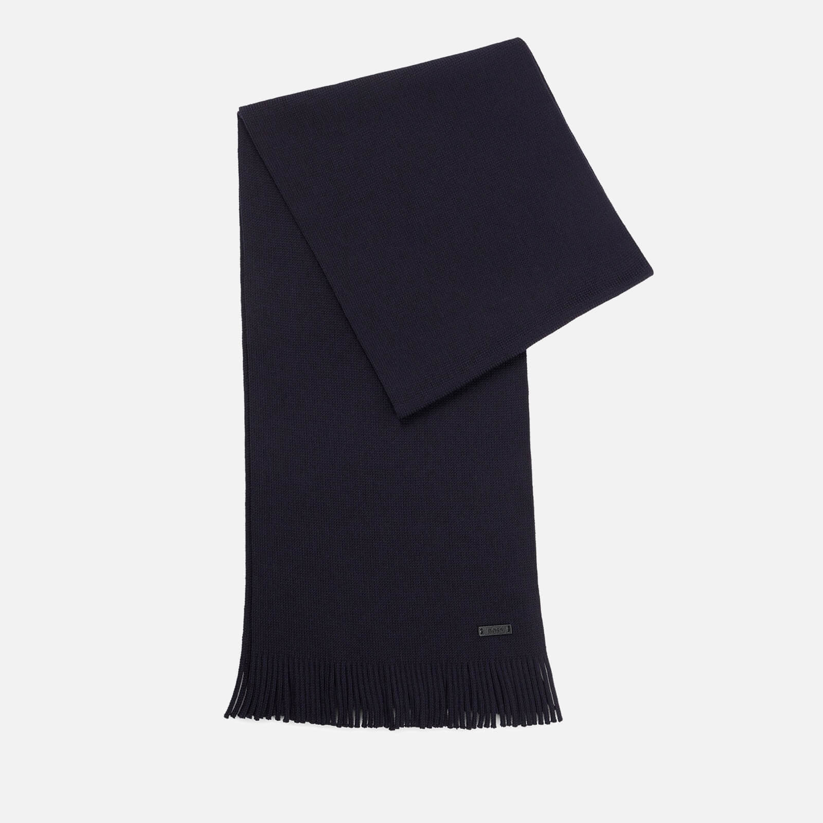 Image of BOSS Black Albas Wool-Knit Scarf