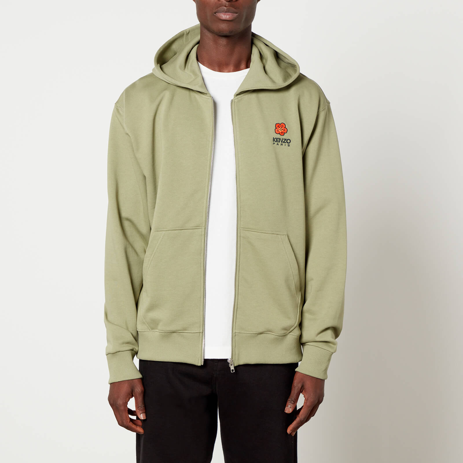 KENZO Boke Flower Crest Cotton Zipped Hoodie - S