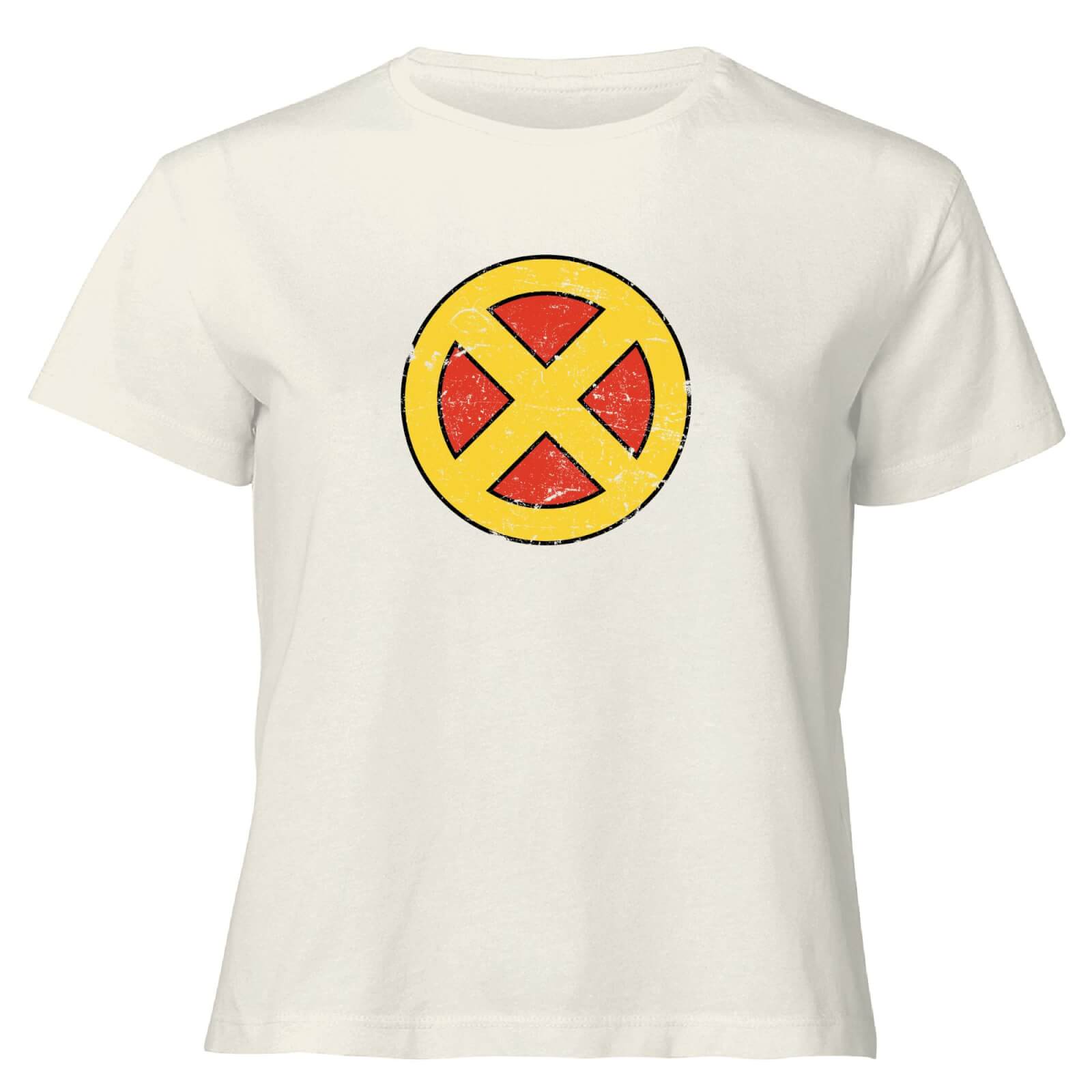 X-Men Emblem Women's Cropped T-Shirt - Cream - XXL