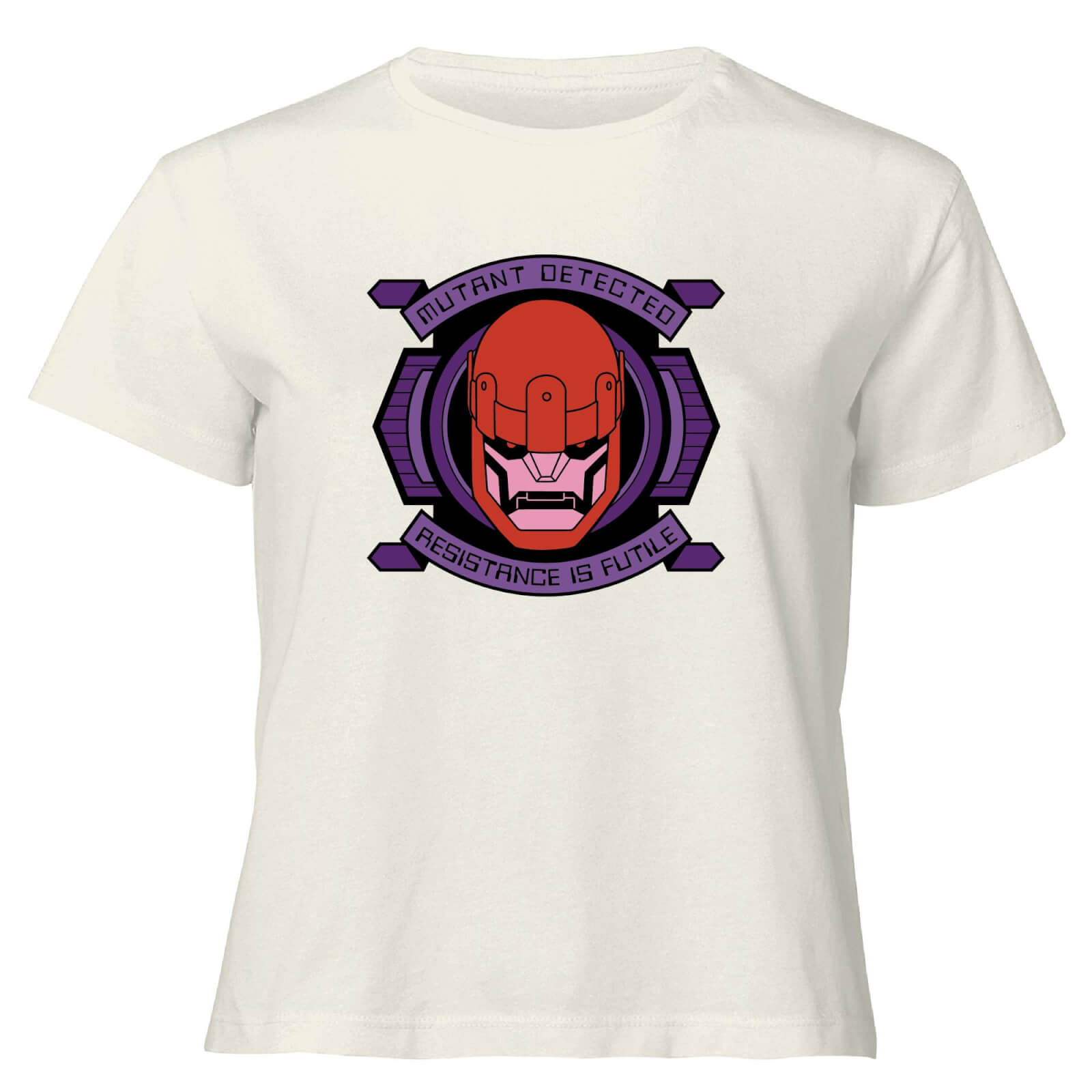 

X-Men Sentinel Attack Women's Cropped T-Shirt - Cream - XL
