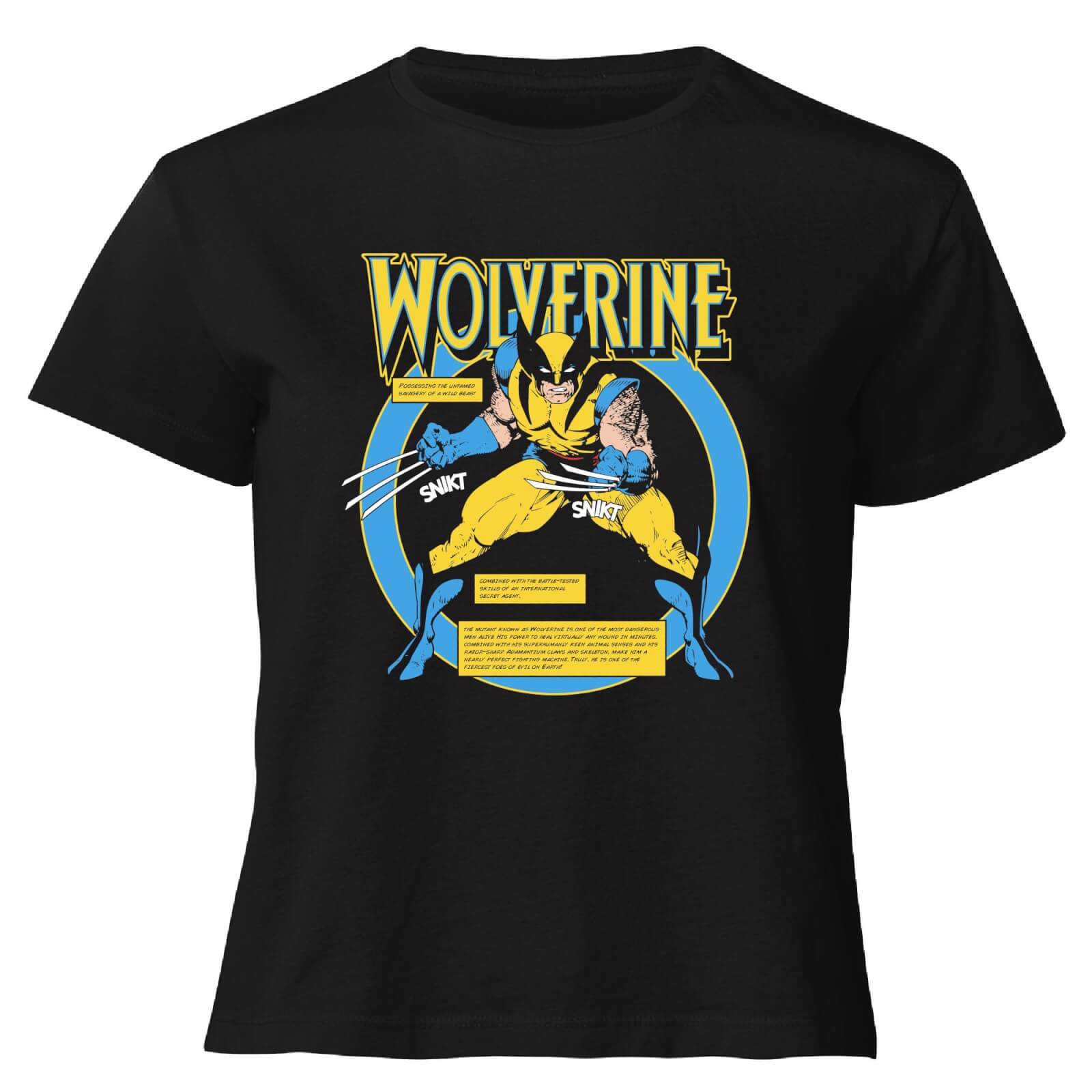 X-Men Wolverine Bio  Women's Cropped T-Shirt - Black - S