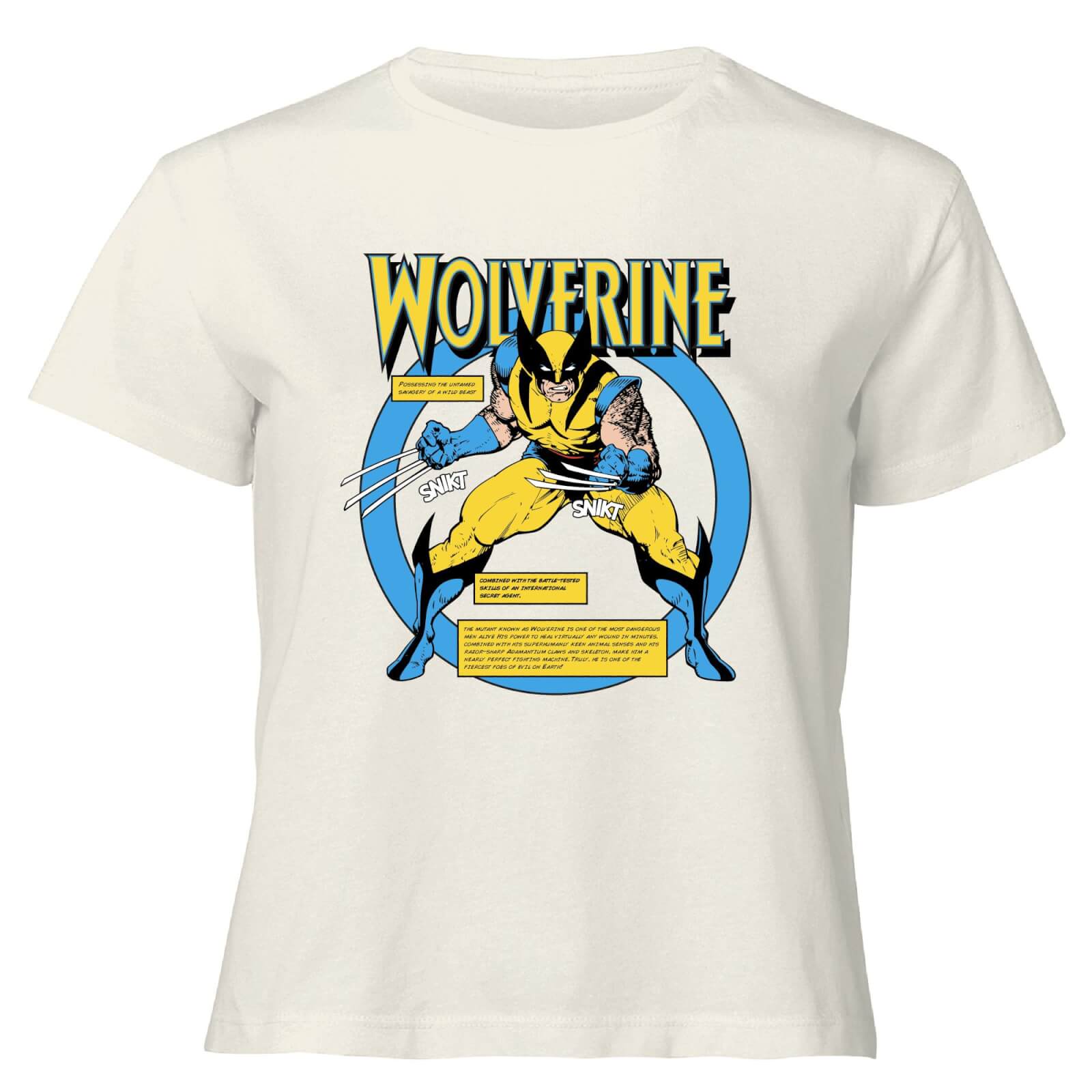 

X-Men Wolverine Bio Women's Cropped T-Shirt - Cream - XL
