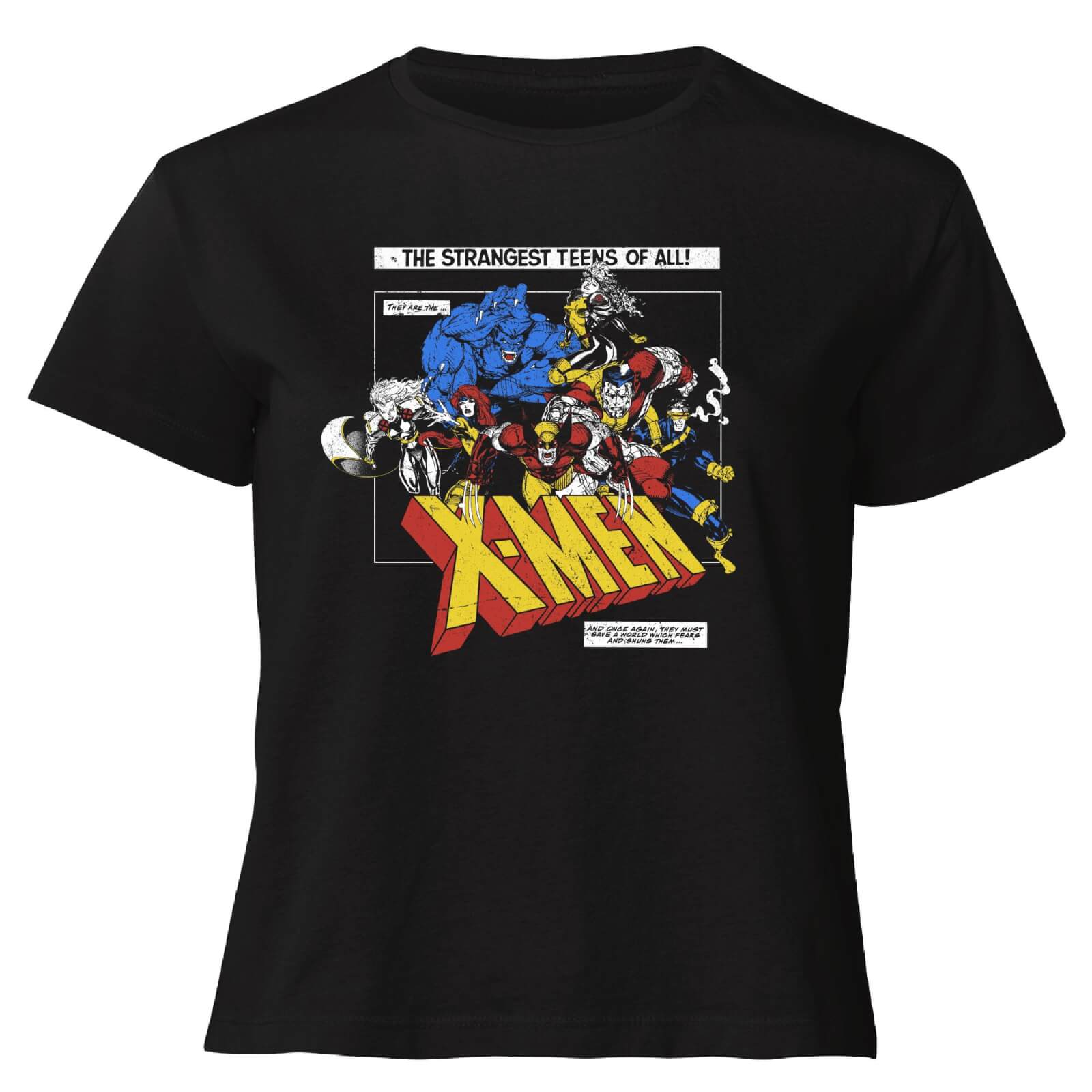 X-Men Retro Team Up Women's Cropped T-Shirt - Black - S